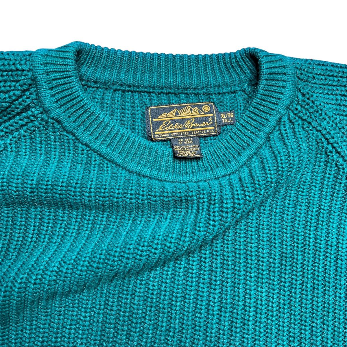 Eddie Bauer × Vintage Vintage 80s Eddie Bauer Forrest Green Knit Pullover Sweater Size US XL / EU 56 / 4 - 2 Thumbnail