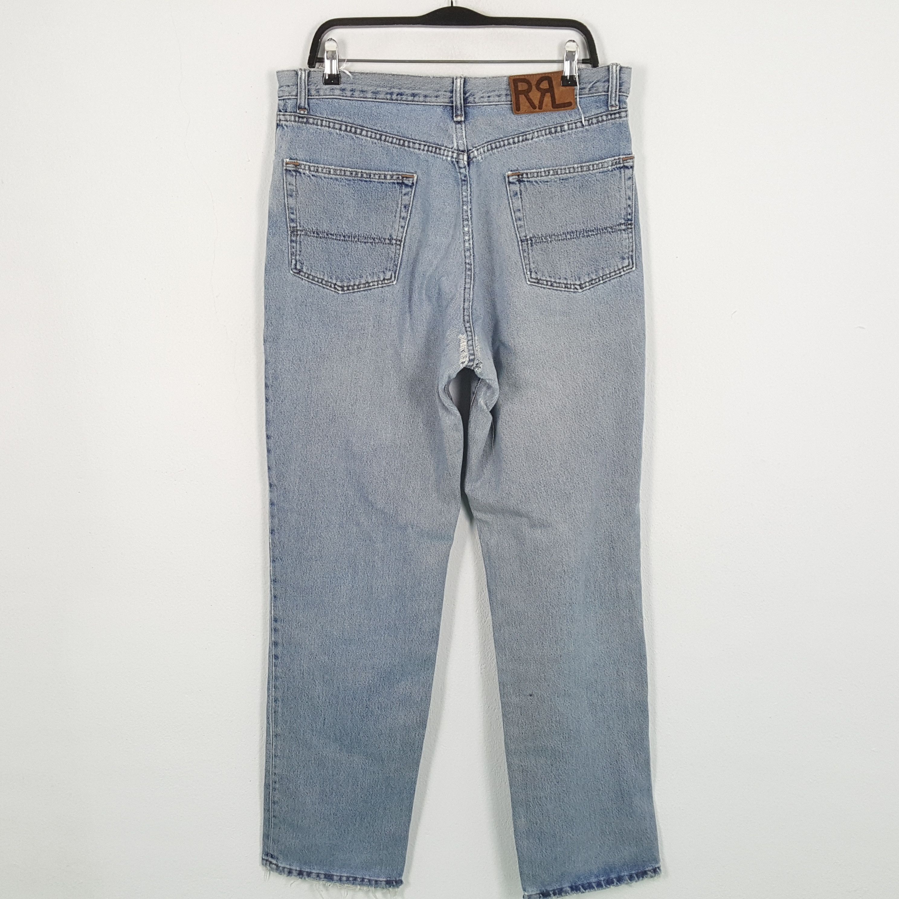 RRL Ralph Lauren × Ralph Lauren × Vintage RRL RALPH LAUREN Fashion Rock Style Distressed Jeans Size US 34 / EU 50 - 4 Thumbnail
