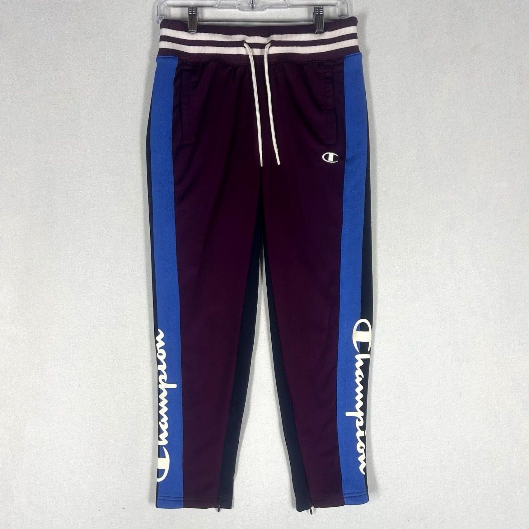 Champion Champion Sweatpants Womens Small Purple Ankle Zip Drawstring Pockets Tapered Inseam 25.5in Athletic Activewear Size 28" / US 6 / IT 42 - 2 Thumbnail