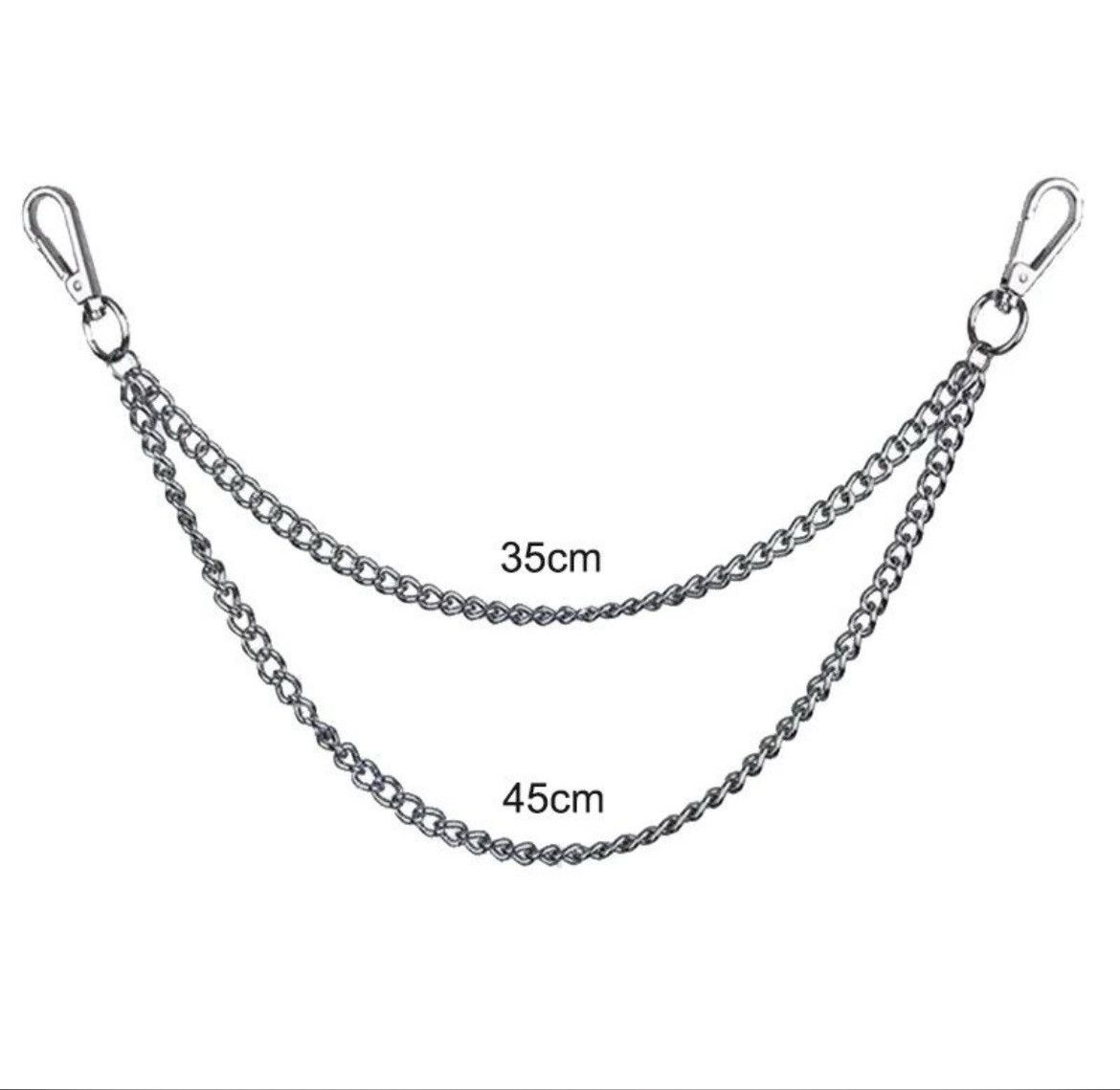 Japanese Brand 35cm + 45cm Double Chain Simple Wallet Safety Chain Size ONE SIZE - 4 Thumbnail
