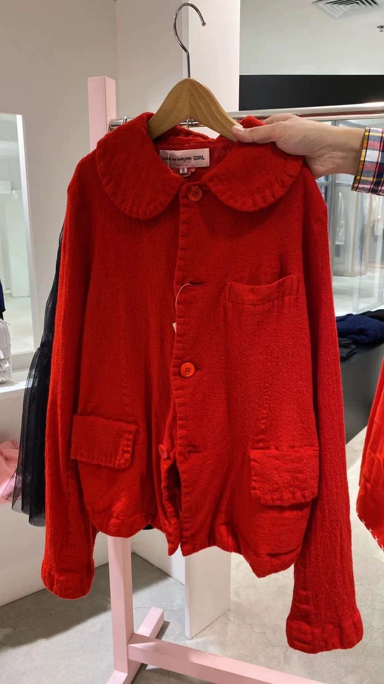 Comme des Garcons Comme Des Garcons Red fleece cardigan Size S / US 4 / IT 40 - 1 Thumbnail