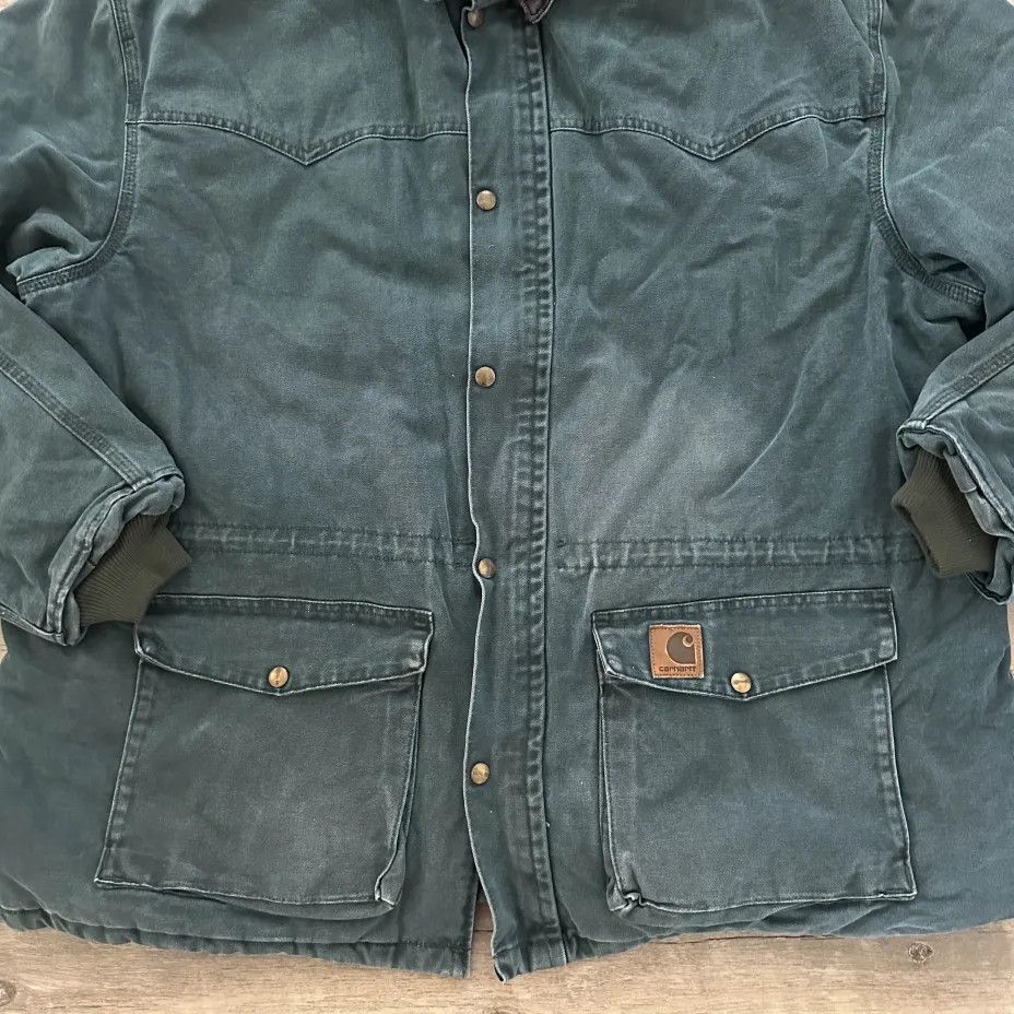 Carhartt Vintage Carhartt C08HTG Hunter Green Western Chore Coat Size US XXL / EU 58 / 5 - 2 Thumbnail