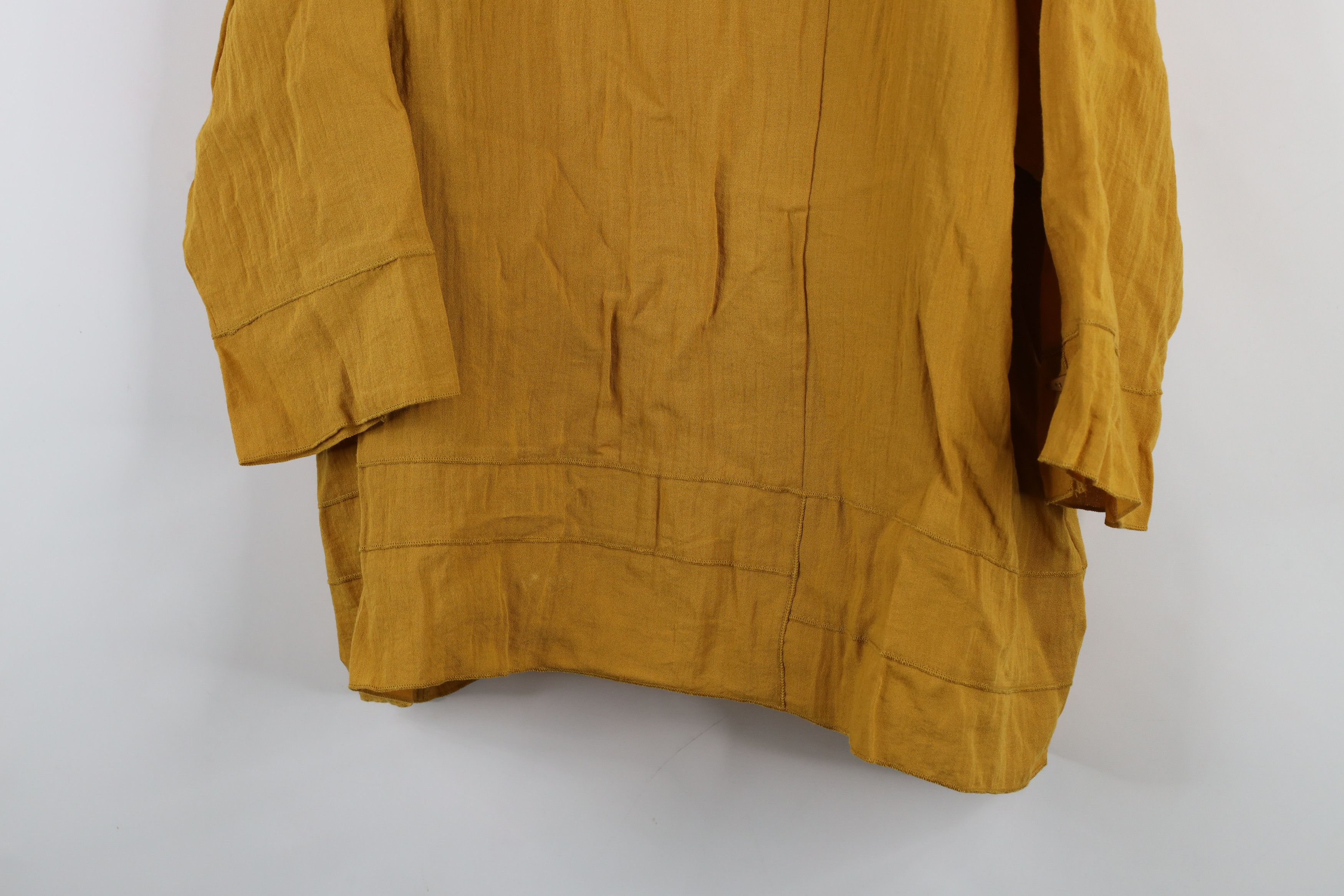 Vintage Vintage Habitat Oversized Gauzy Rayon Blouse Top Shirt Gold Size XL / US 12-14 / IT 48-50 - 3 Thumbnail