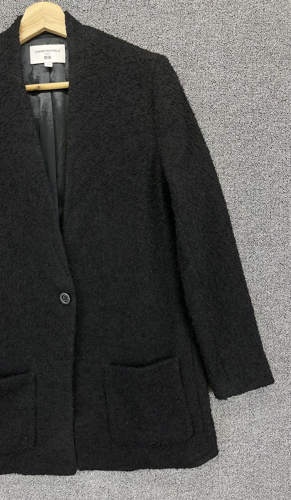 Japanese Brand Carine Roitfeld Uniqlo Black Wool Cardigan Jacket Size L / US 10 / IT 46 - 4 Thumbnail
