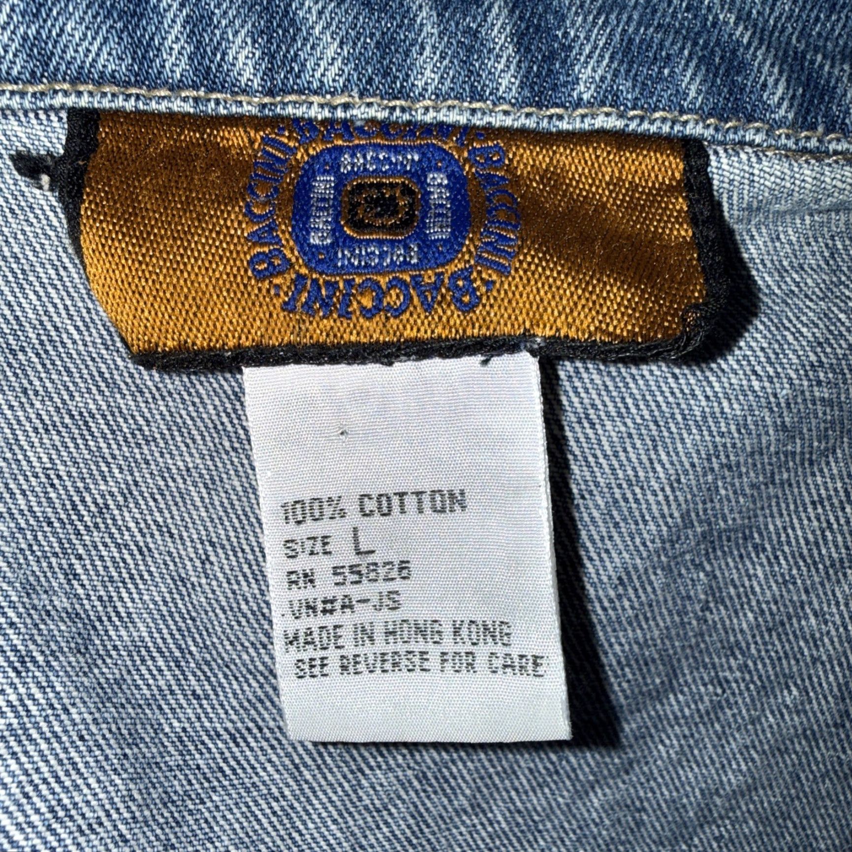 Denime VINTAGE BACCINI Trucker Jacket Men’s L Blue Denim 50 Chest Y2K 80s 90s Pockets Button Short Casual Workwear Jacket Mens Size US 33 - 3 Thumbnail