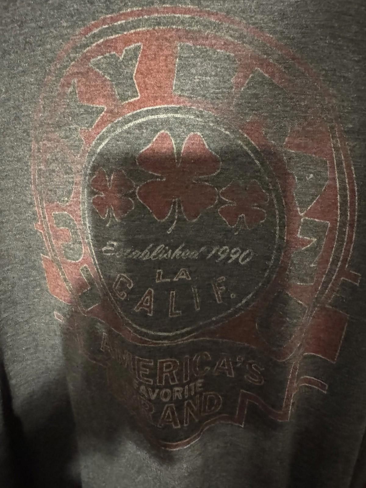 Lucky Brand Lucky Brand Distressed Logo Tee shirt Men's Sz XL Gray Size US XL / EU 56 / 4 - 4 Thumbnail