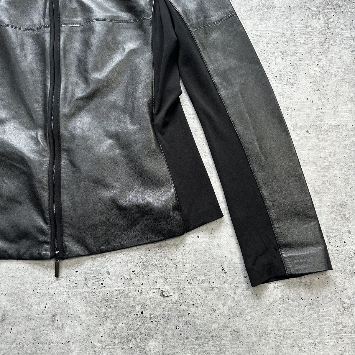 Vintage S Max Mara Leather Soft Combination Viscose Jacket Size L / US 10 / IT 46 - 4 Thumbnail