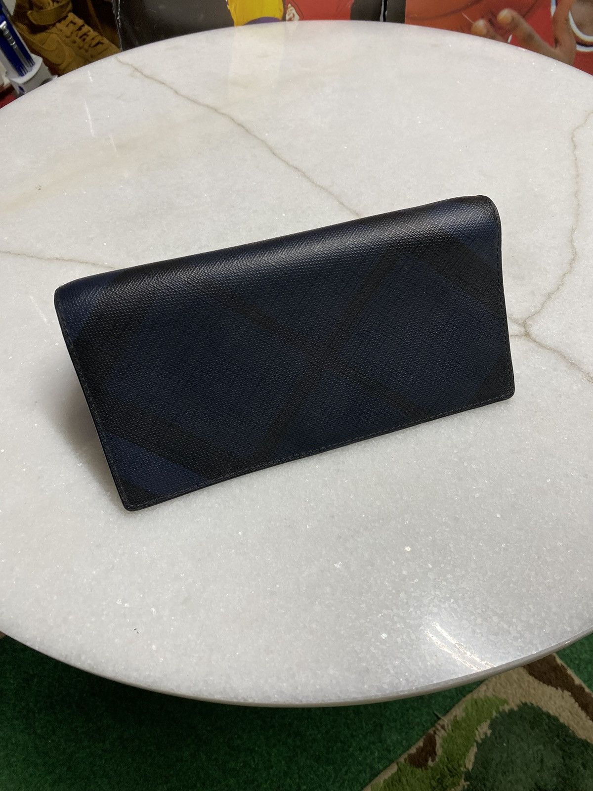 Burberry × Designer Burberry Leather Blue Plaid Long Wallet Preowned Size ONE SIZE - 7 Thumbnail