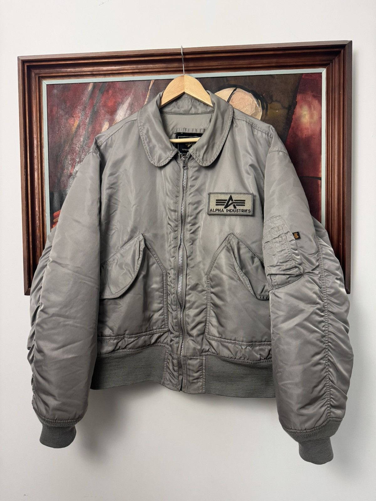 Alpha Industries Vintage MA2 Bomber Jacket Military Silver