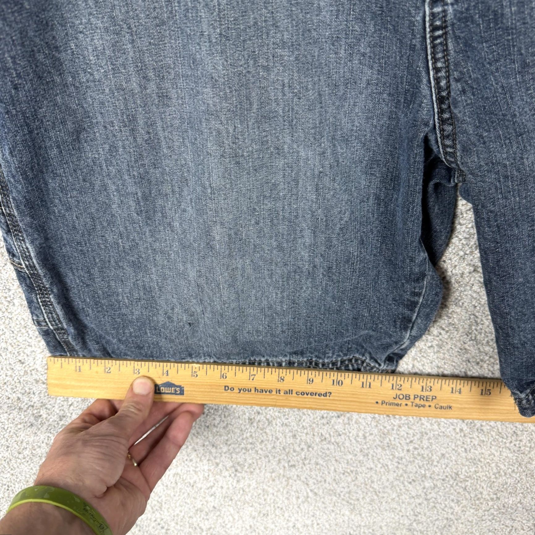 Wrangler VINTAGE Wrangler Cargo Shorts Mens 36x9 Blue Denim Carpenter Baggy Utility Cargo Pocket 90s Grunge Retro Workwear Summer Mens Size US 36 / EU 52 - 4 Thumbnail