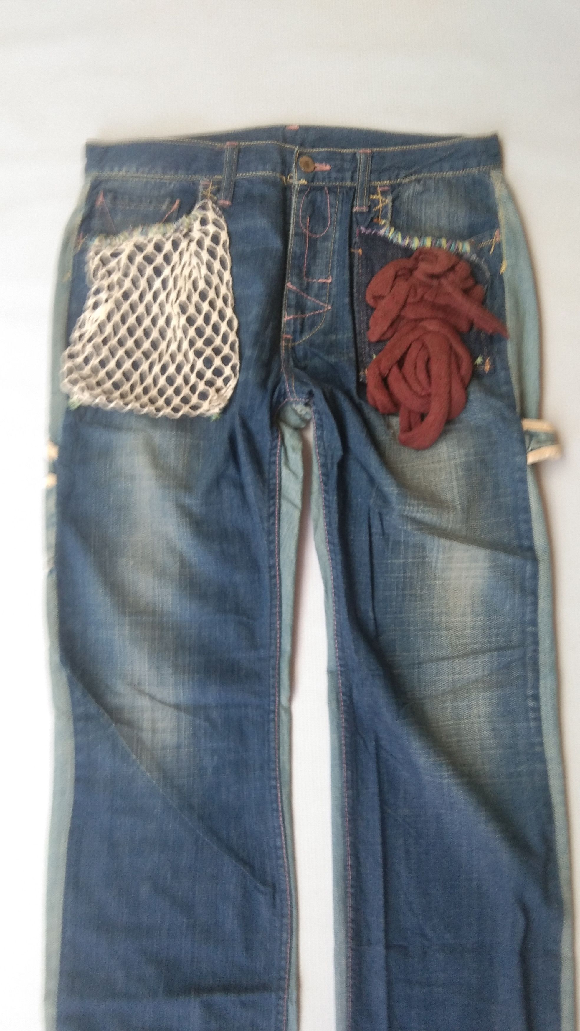 Alexander Lee Chang × Japanese Brand Alexander lee chang 2 tone blue denim jeans Size 29" - 2 Thumbnail