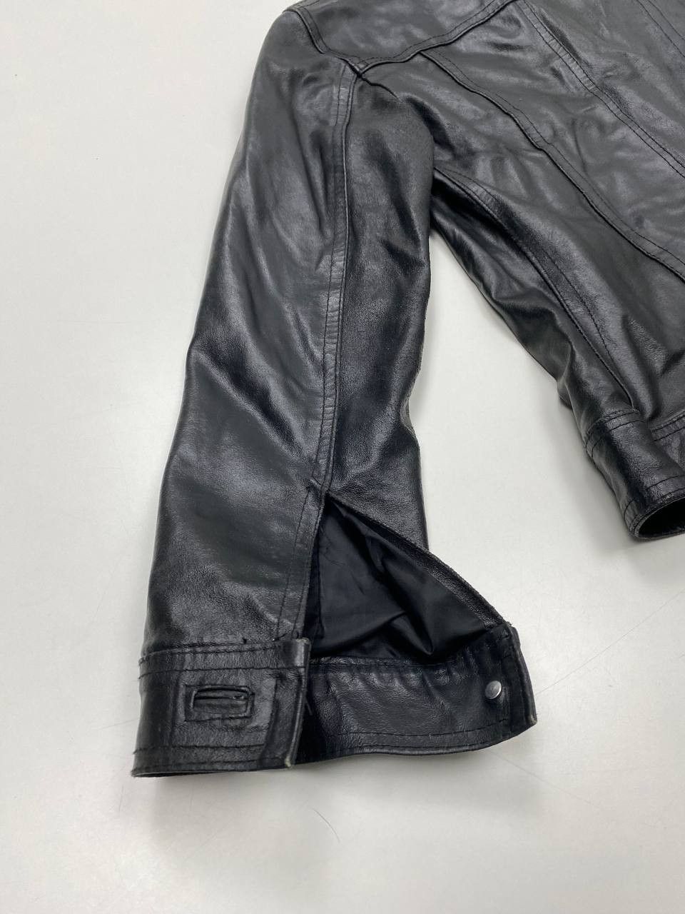Vera Pelle Please Vera Pelle Black Leather Jacket Women S Vintage 90s Size S / US 4 / IT 40 - 8 Thumbnail