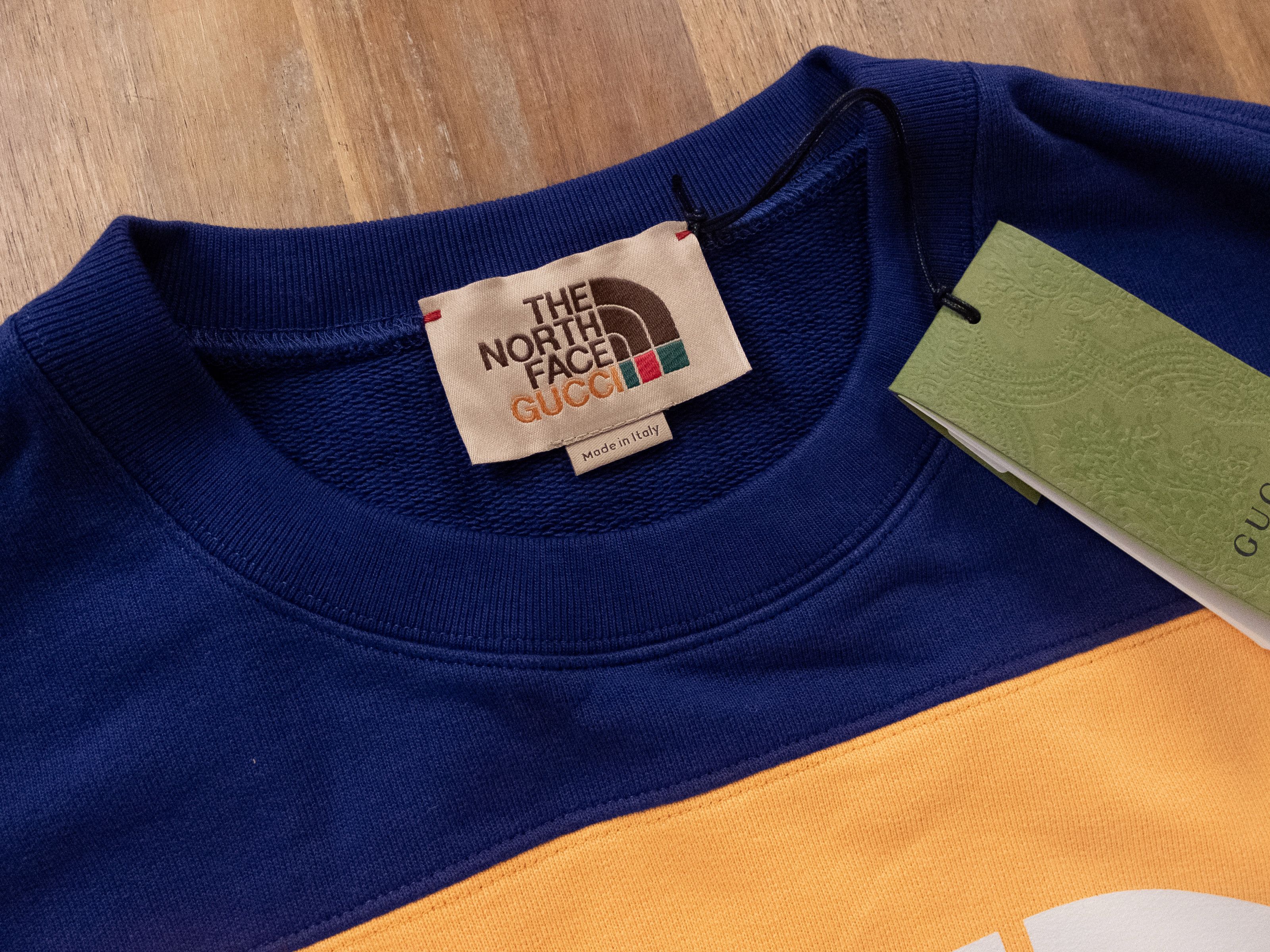 Gucci GUCCI x NORTH FACE blue yellow logo print sweatshirt Medium Size US M / EU 48-50 / 2 - 5 Thumbnail