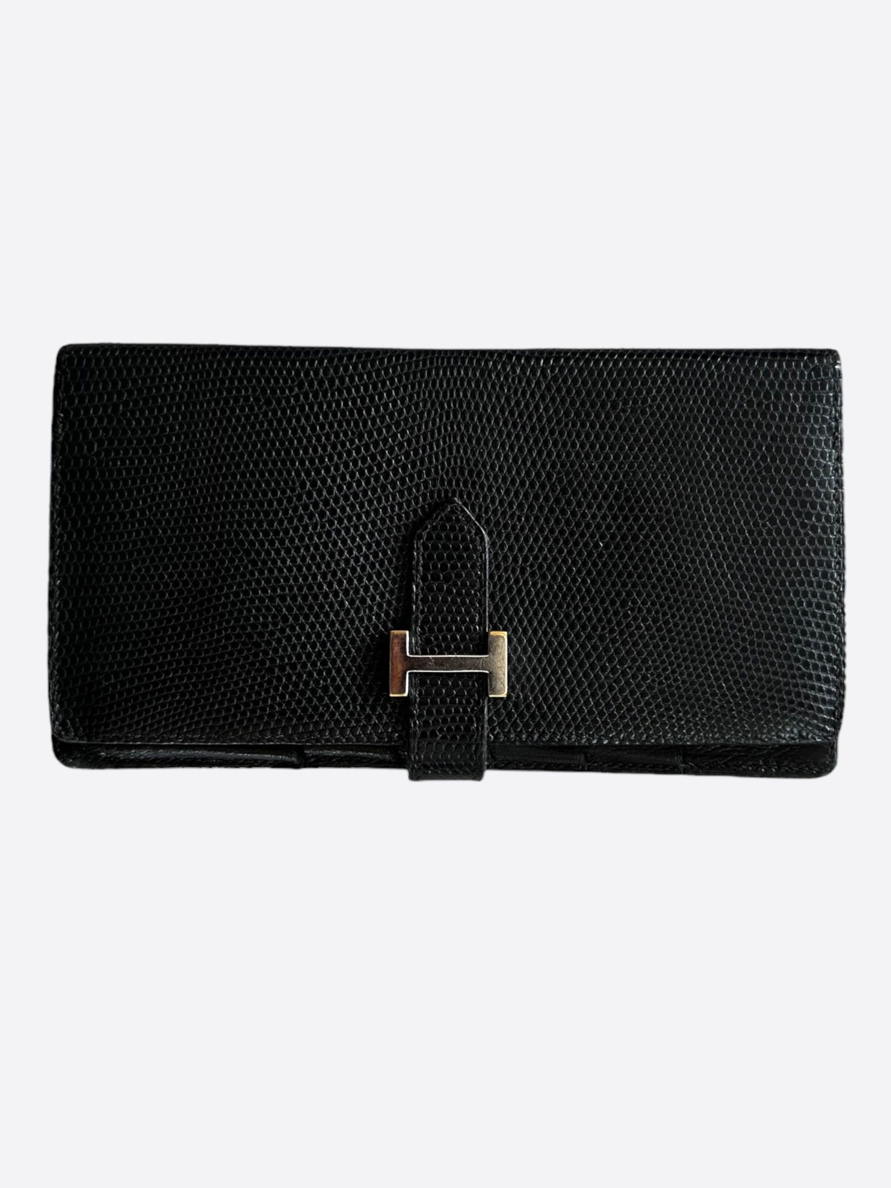 Hermes Hermes Black Lizard Bearn Wallet Size ONE SIZE - 1 Thumbnail
