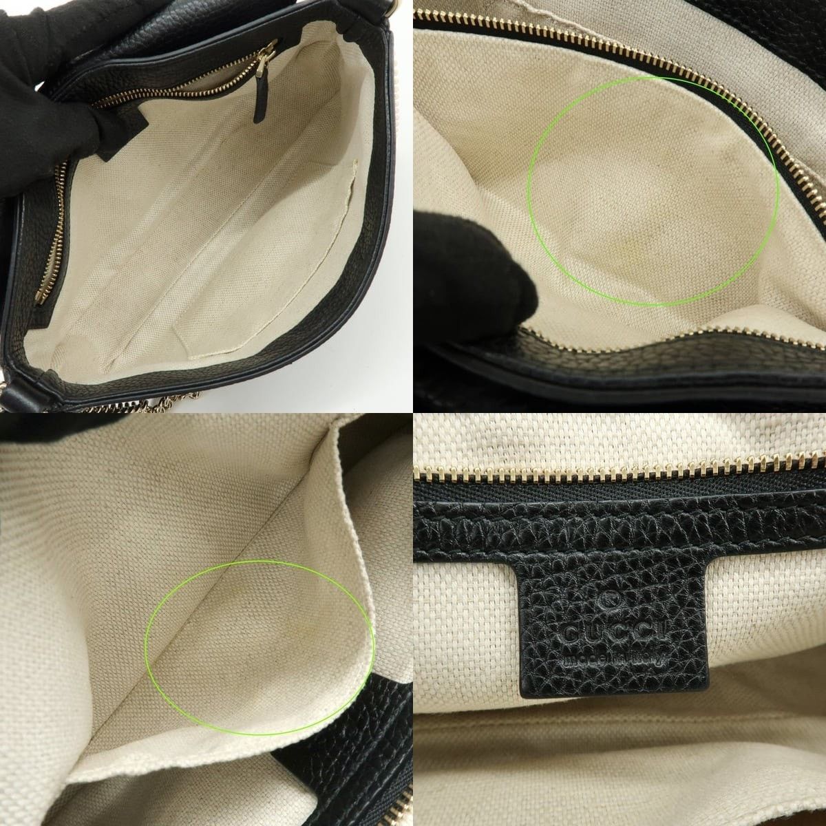 Gucci Gucci Soho Chain Crossbody Bag Leather Black Size ONE SIZE - 7 Thumbnail
