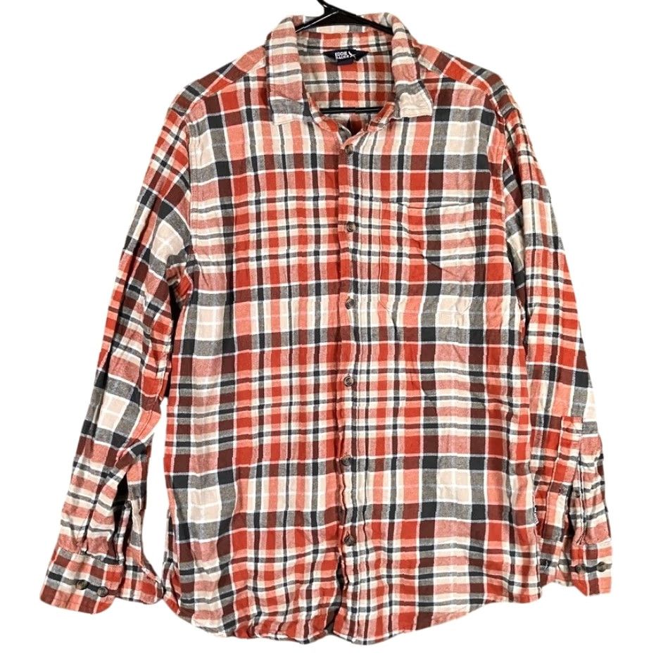 Eddie Bauer VINTAGE Eddie Bauer Mens Shirt Orange Plaid Flannel Button-Down Long Sleeve Large Size US L / EU 52-54 / 3 - 2 Thumbnail
