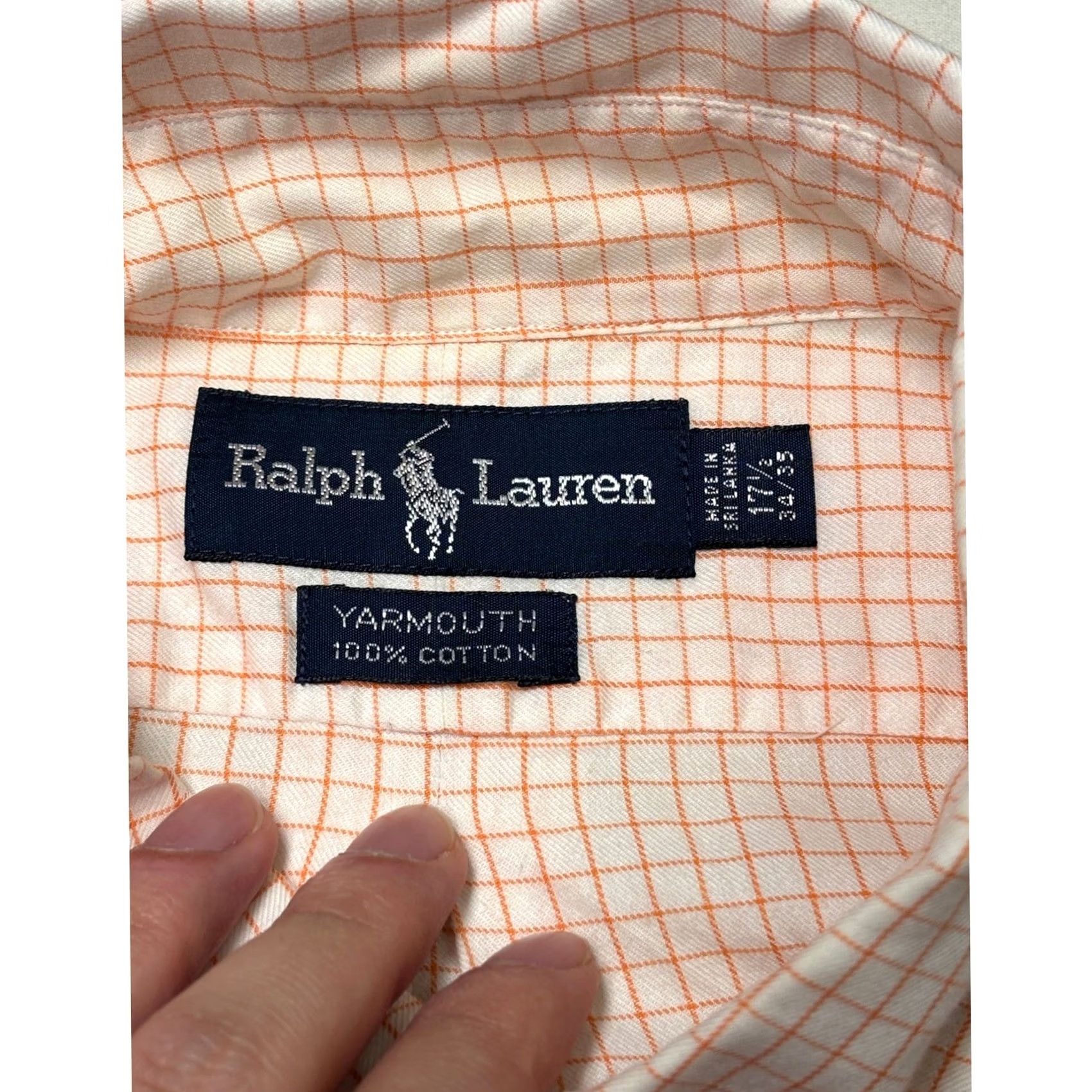 Ralph Lauren Ralph Lauren Button Down Shirt - Orange Check - Business Casual Workwear Mens Size 48R - 4 Thumbnail