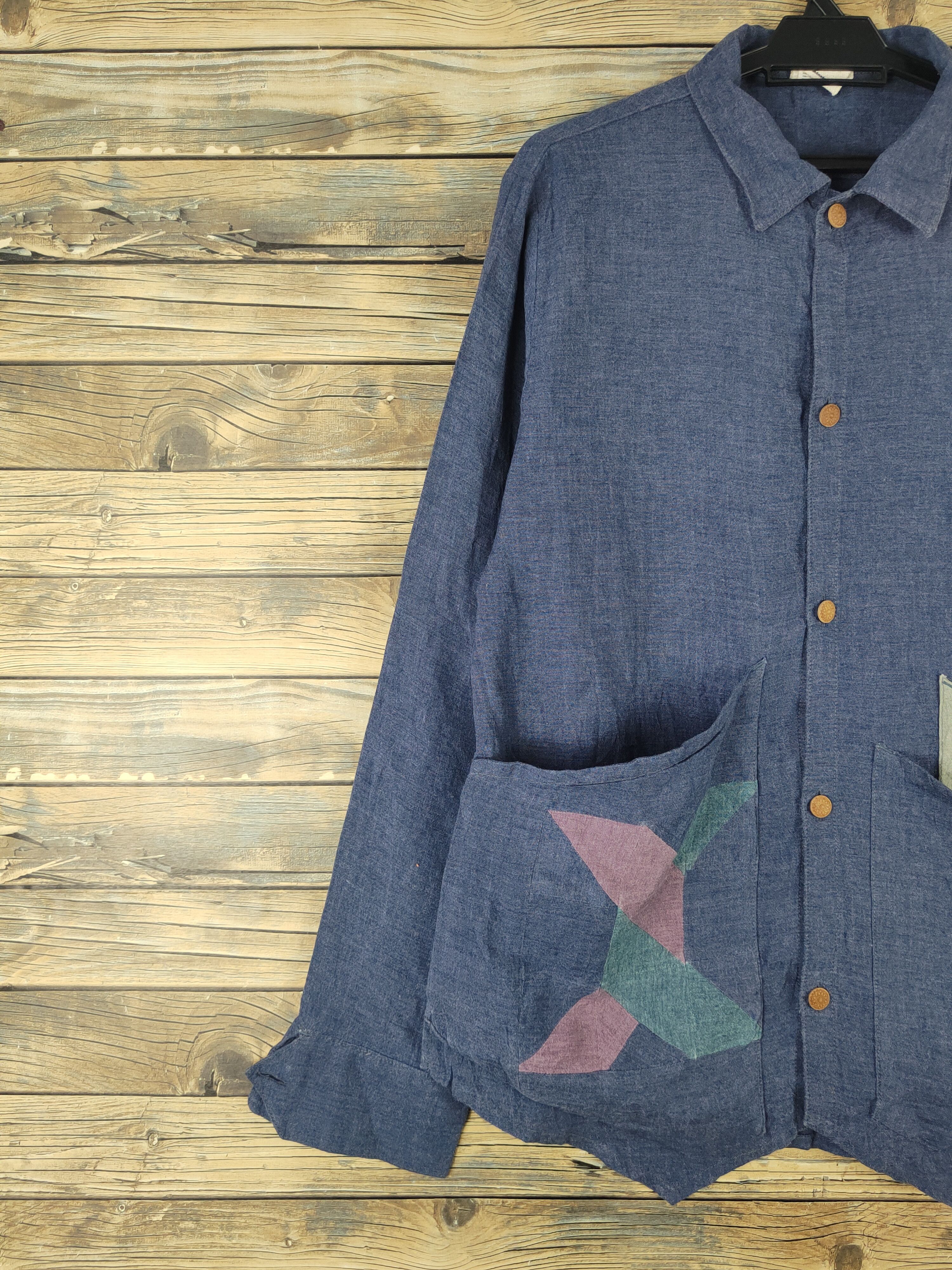 Japanese Brand DL Hug Blue Button Ups Shirts #1470 Size L / US 10 / IT 46 - 3 Thumbnail