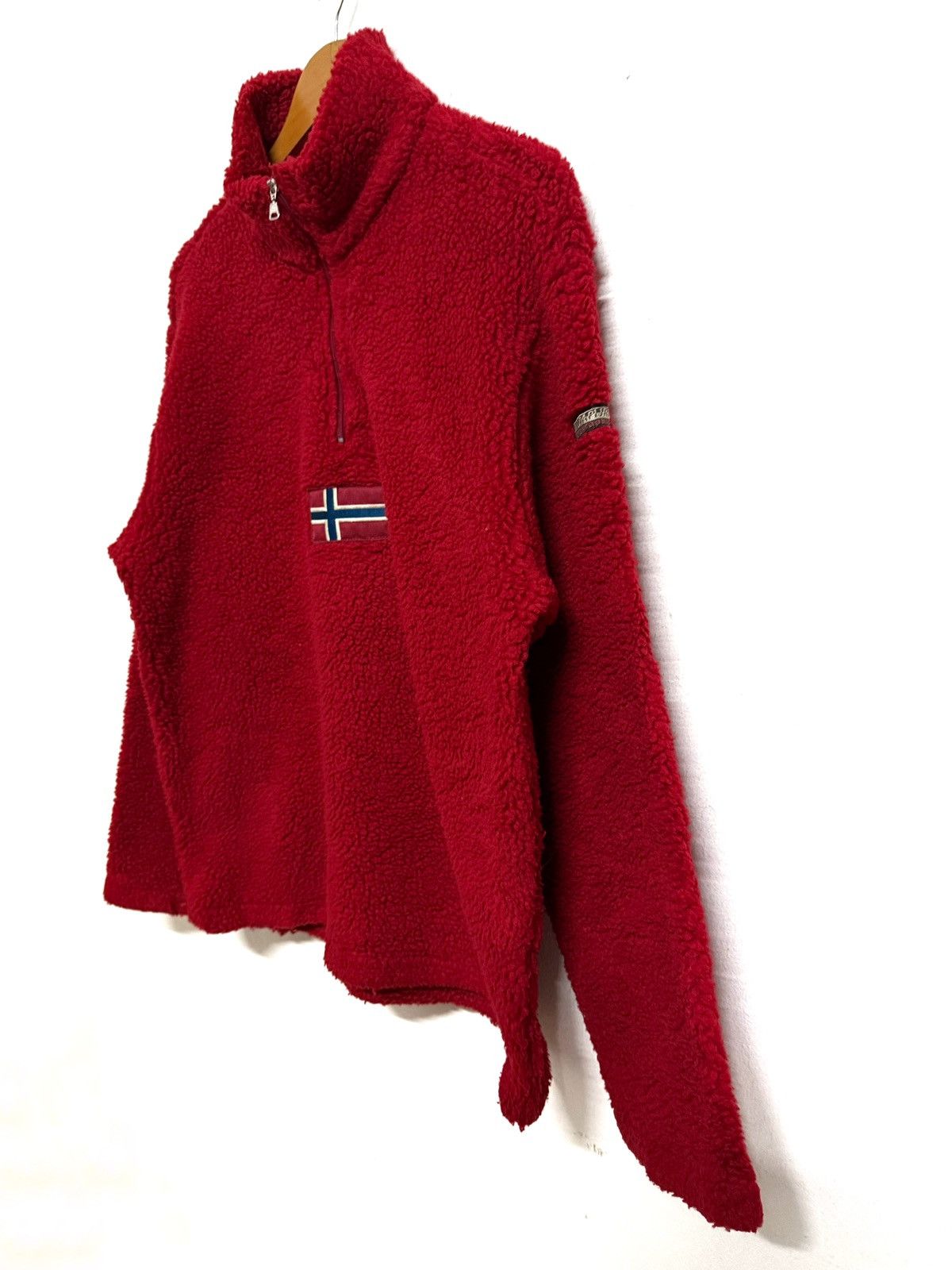 Napapijri × Vintage Vintage Napapijri Sherpa Fleece Pullover Jacket Size US L / EU 52-54 / 3 - 3 Thumbnail