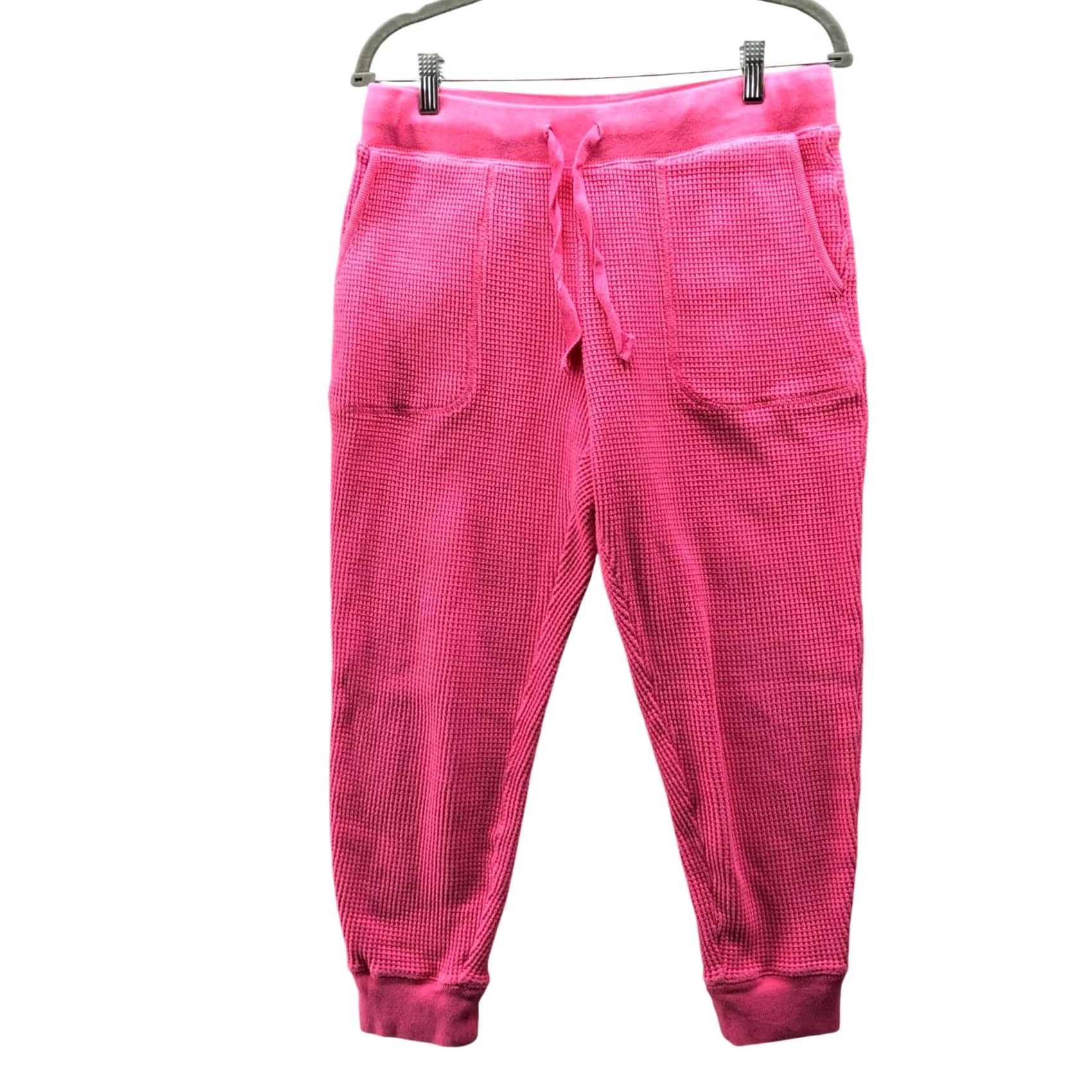 J.Crew J.Crew Waffle Knit Jogger Pants Womens S Pink Heavyweight Oversized Lounge Size 28" / US 6 / IT 42 - 2 Thumbnail