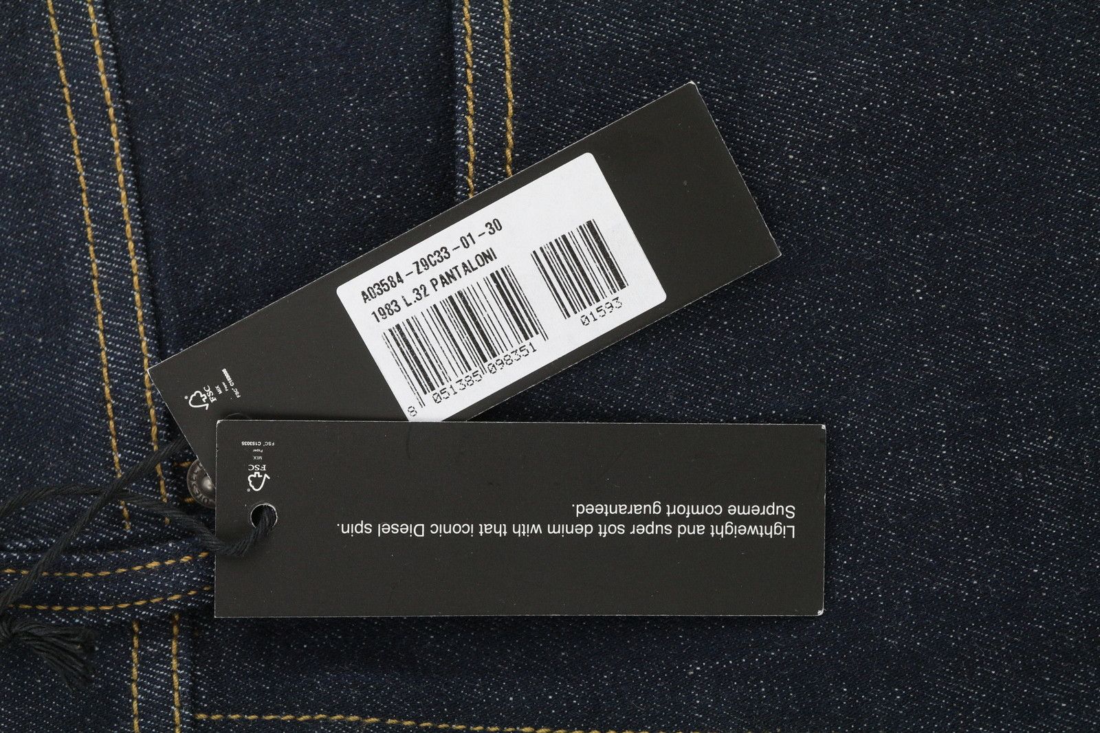 Diesel D-AMNY-Z Z9C33 W30/L32 Slim Dark Blue Jeans 40901 Size US 30 / EU 46 - 6 Thumbnail