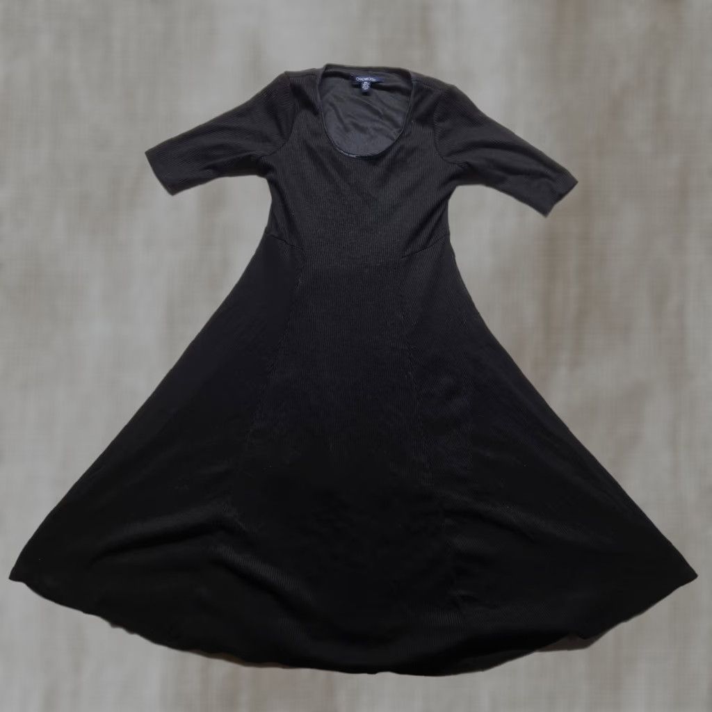 Vintage CHADWICKS Solid Black A-Line Dress Half Sleeve Petite Small Womens Size S / US 4 / IT 40 - 1 Thumbnail