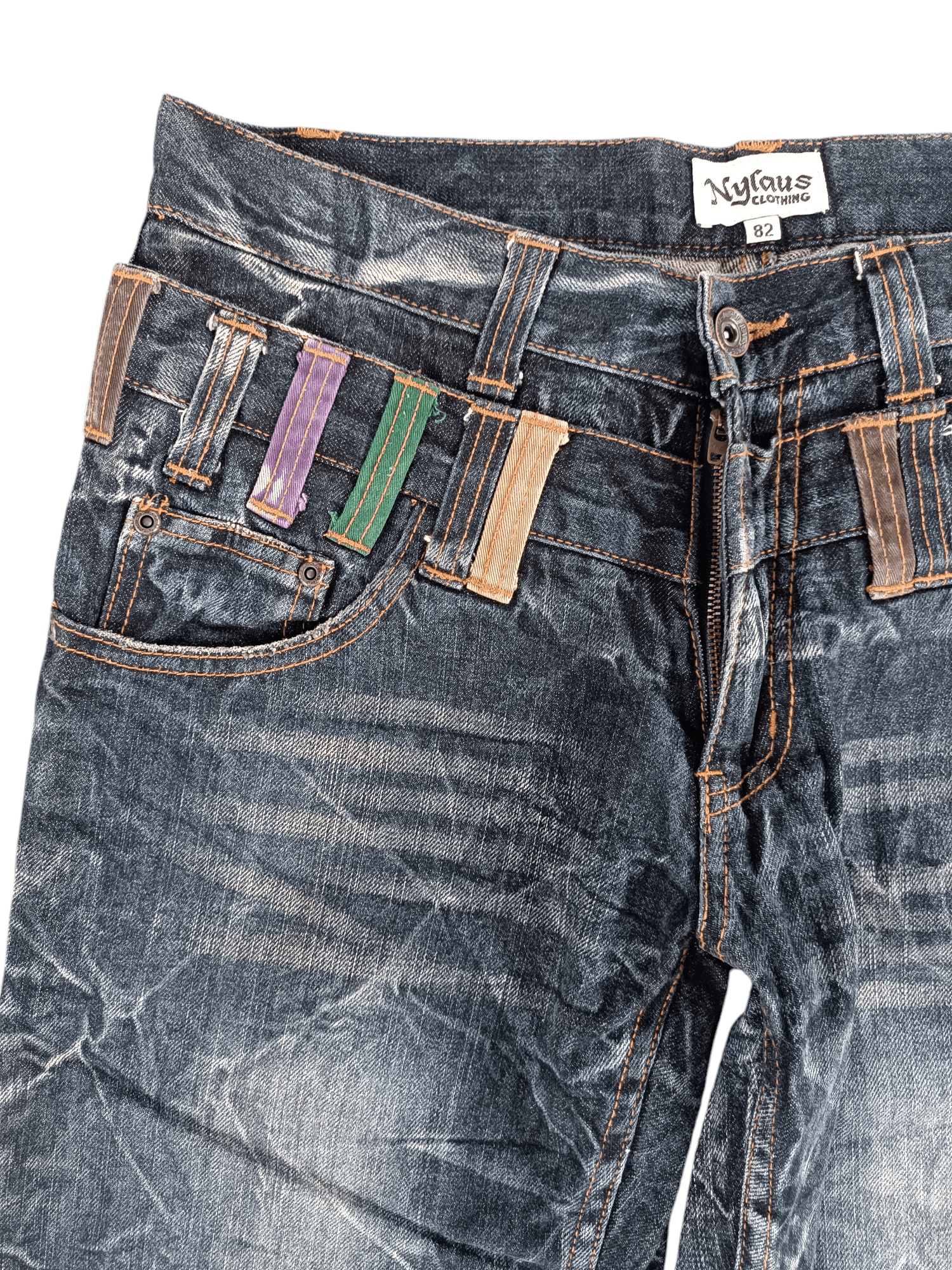 Japanese Brand 💥VINTAGE NYLAUS JEANS DOUBLE WAIST DESIGN RARE Size US 30 / EU 46 - 15 Thumbnail