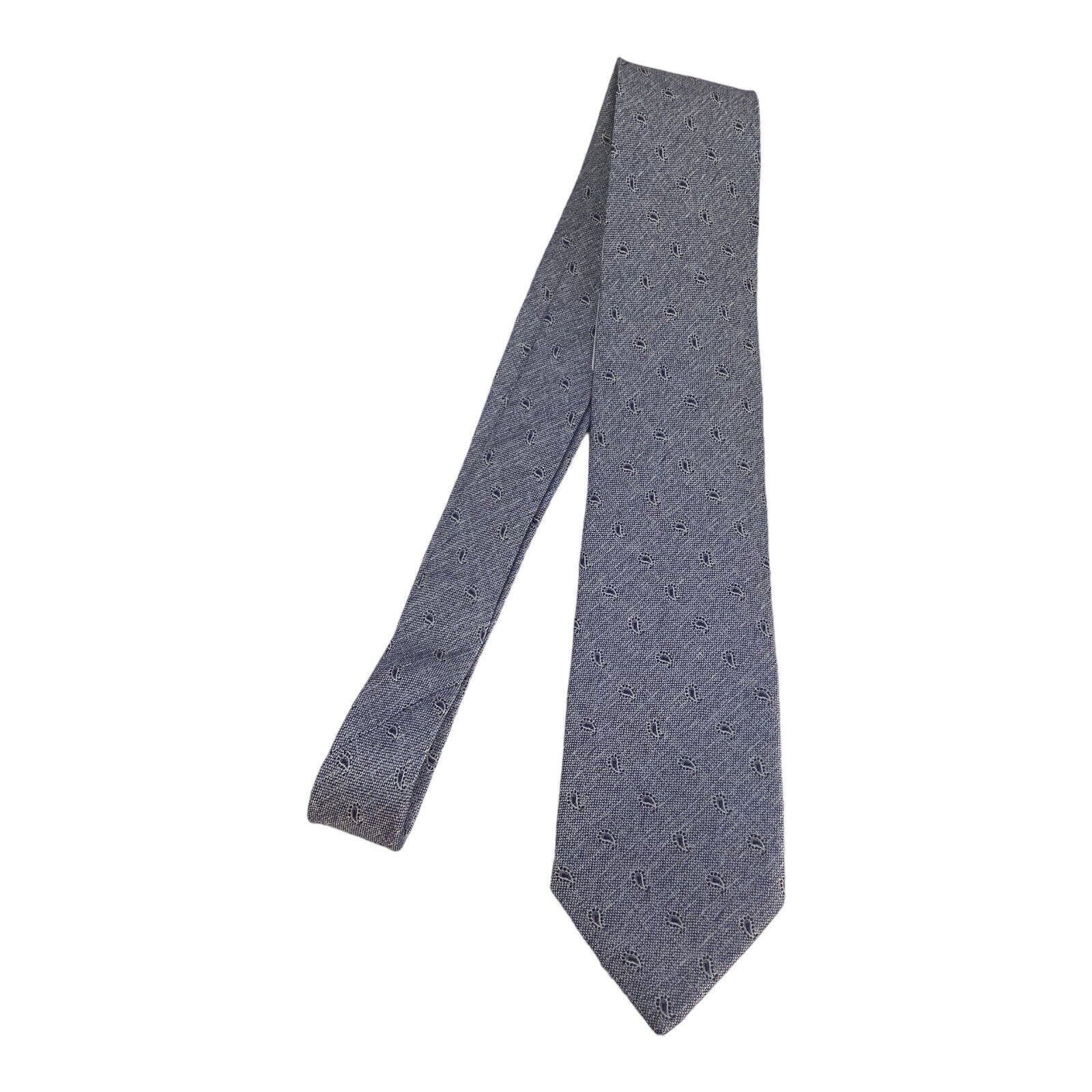 Jack Victor $89.5 JACK VICTOR XL Blue Paisley Luxury Silk Blend Tie Ital Size ONE SIZE - 4 Thumbnail