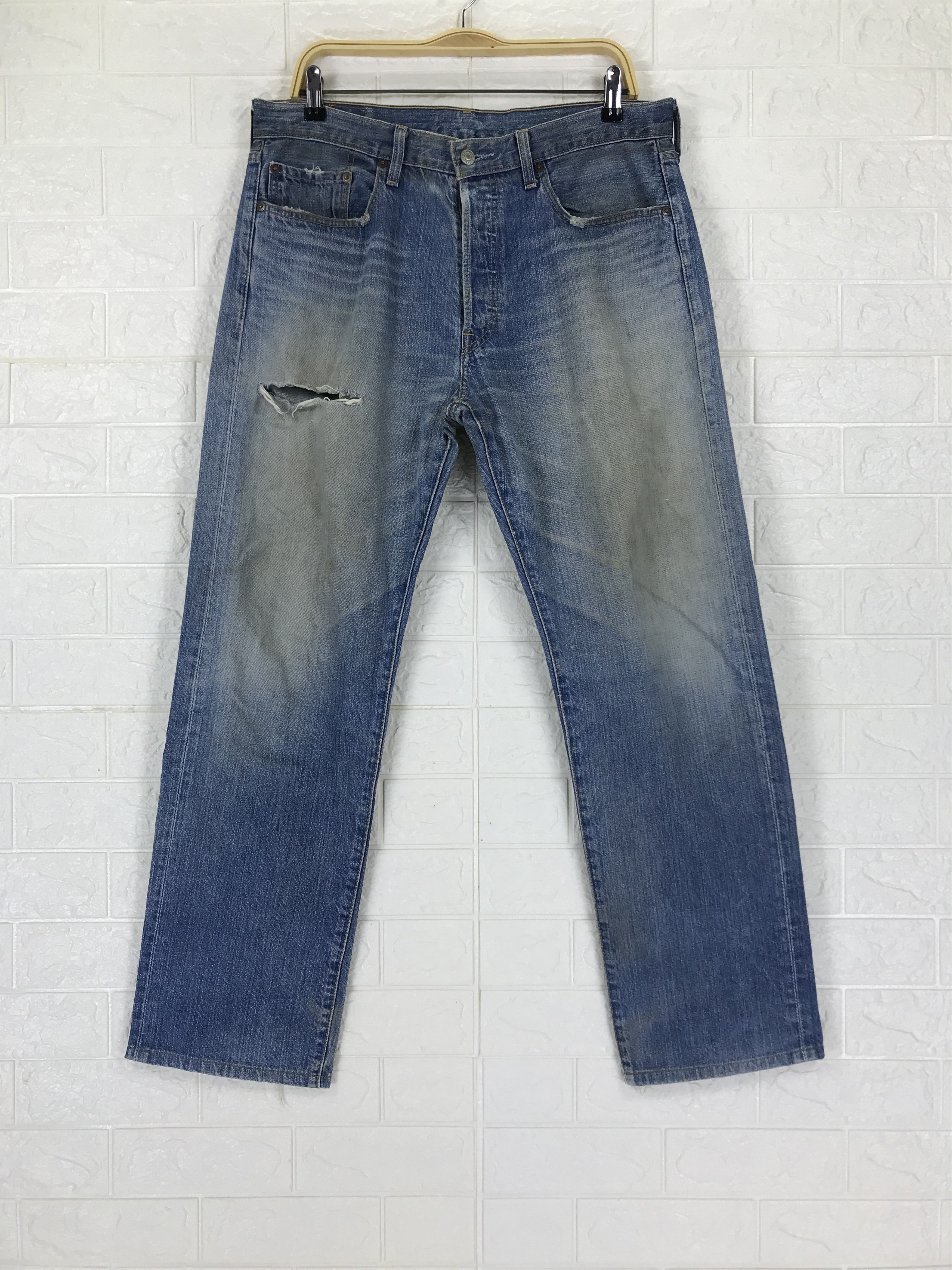 Levi's Vintage Levi's 501 Mud Wash Jeans Distressed Denim Size US 34 / EU 50 - 1 Thumbnail