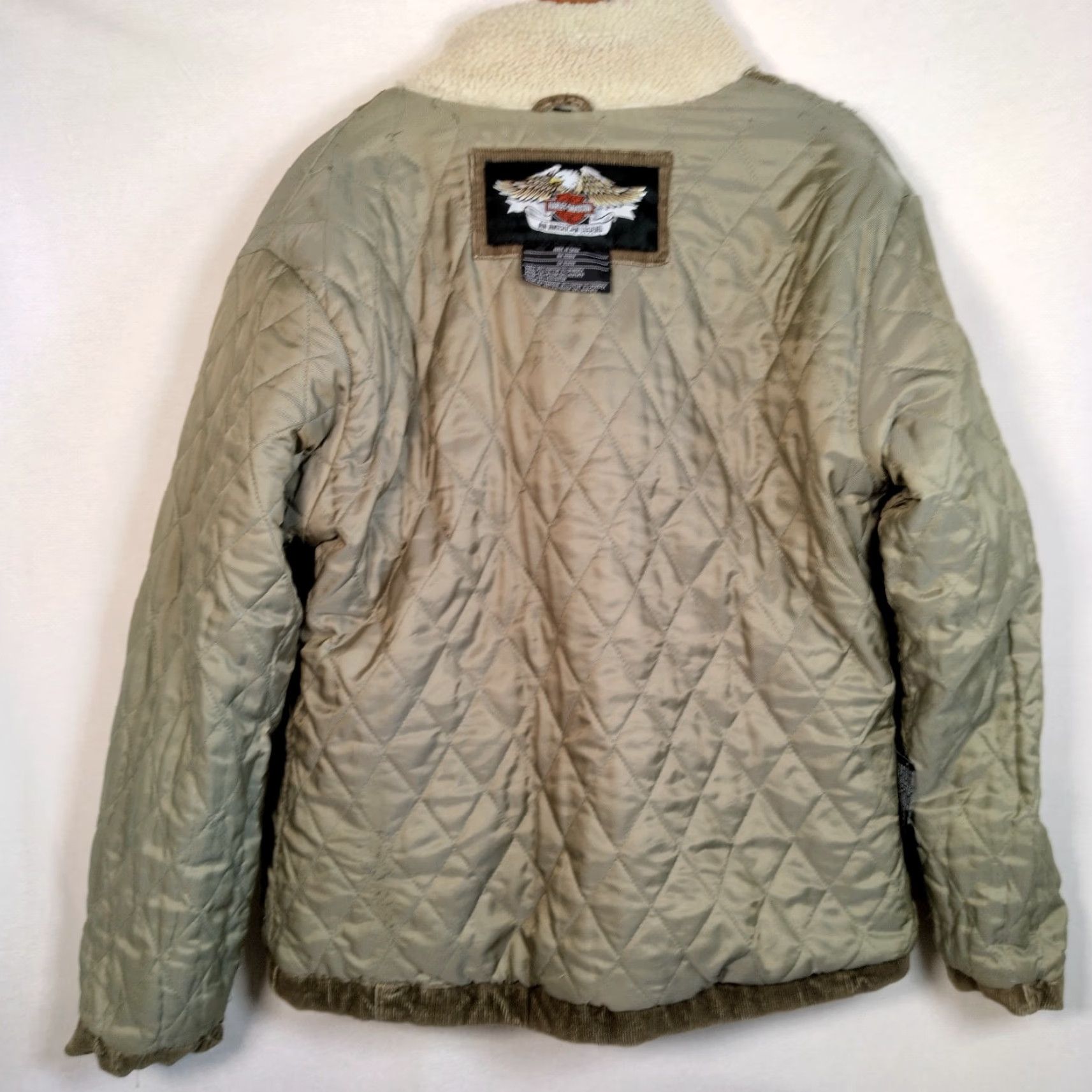 Harley Davidson VINTAGE Harley-Davidson Jacket Women Large Corduroy Quilted Biker Motorcycle Size L / US 10 / IT 46 - 3 Thumbnail