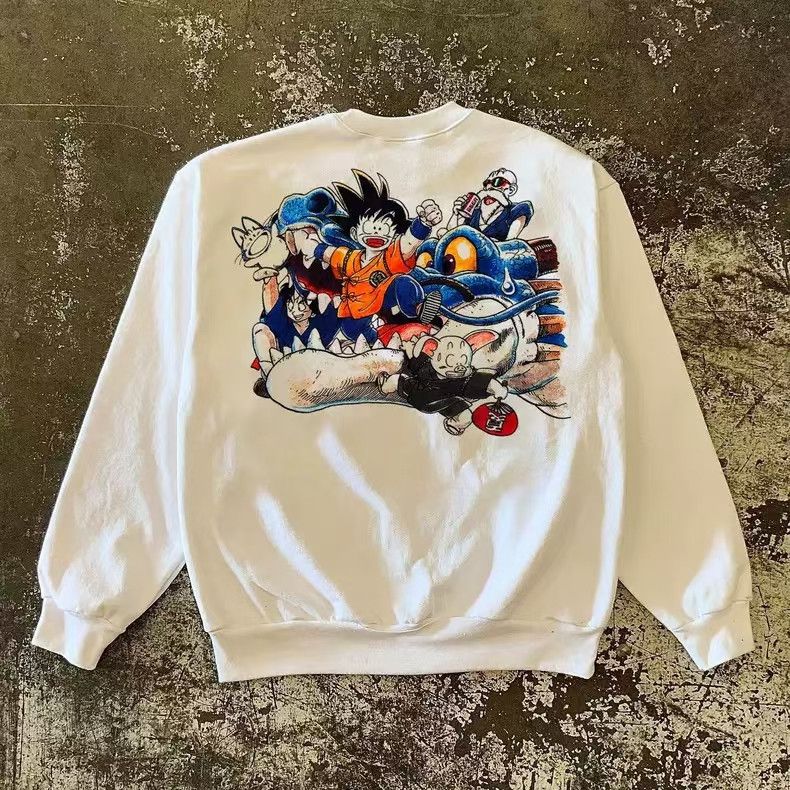 Japanese Brand × Vintage White street retro cartoon dragon ball print sweatshirt y2k Size US M / EU 48-50 / 2 - 1 Thumbnail
