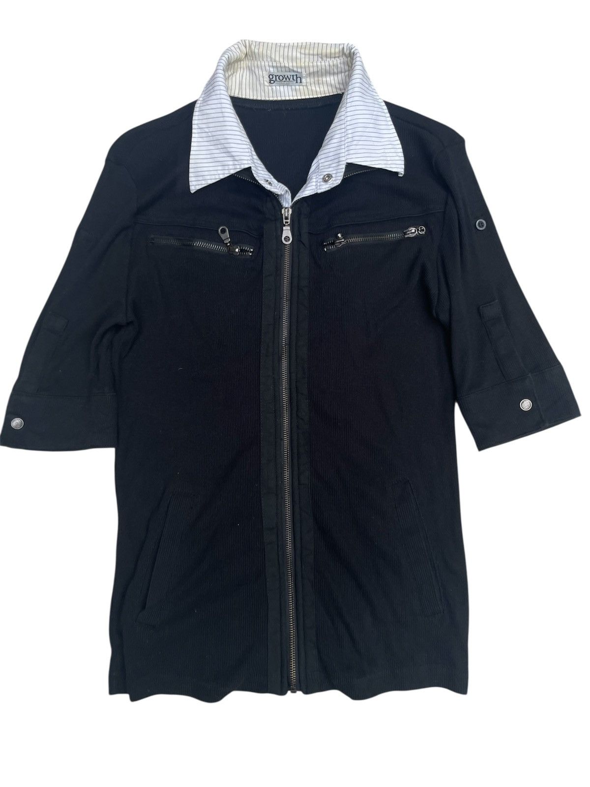 In The Attic Growth Archive Zip Jacket - Striped Collar, Cropped Sleeve Size S / US 4 / IT 40 - 1 Thumbnail