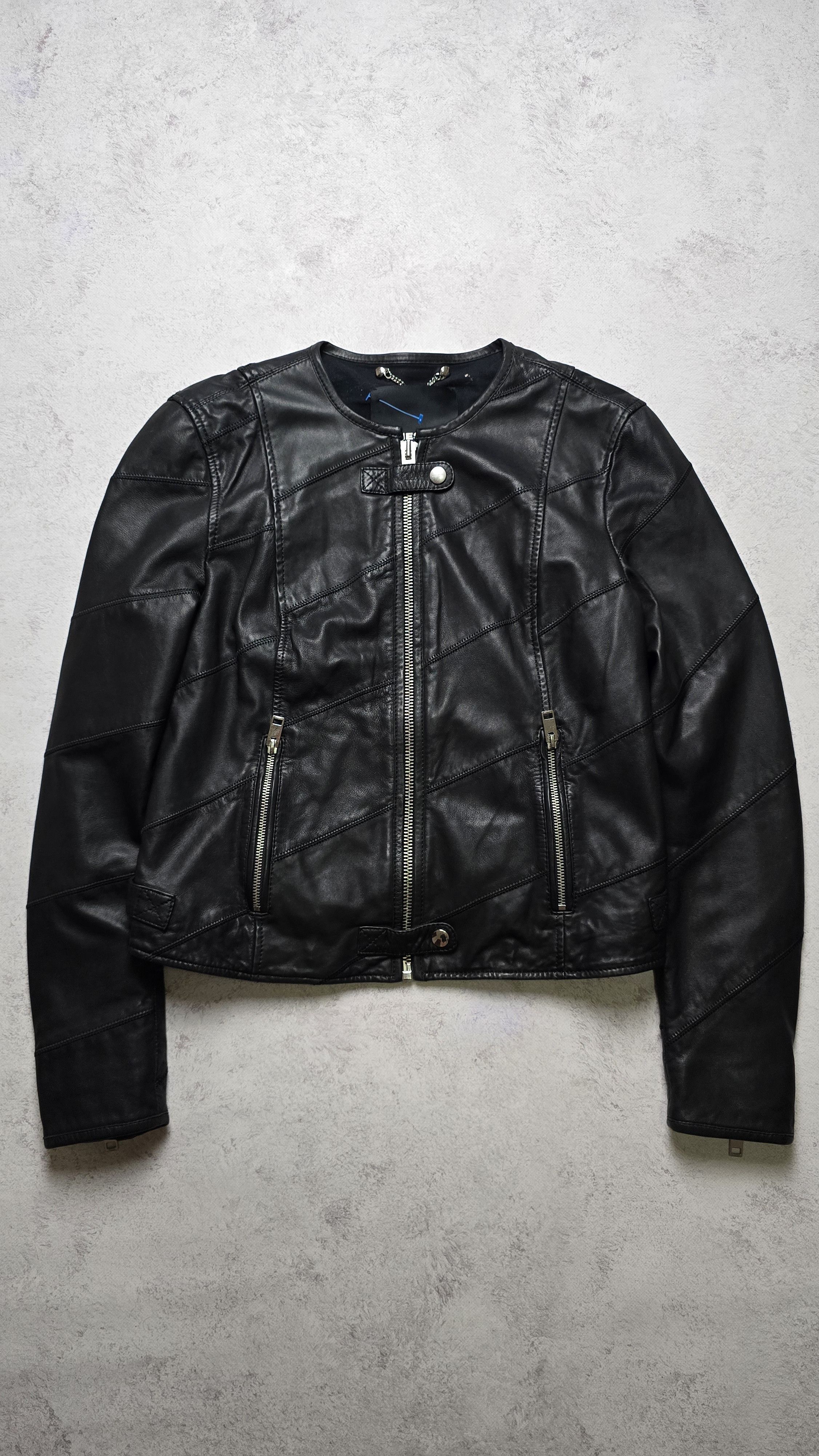 Diesel L-ARENA-A Flight Bomber motorcycle Leather Black Jacket Size M / US 6-8 / IT 42-44 - 1 Thumbnail