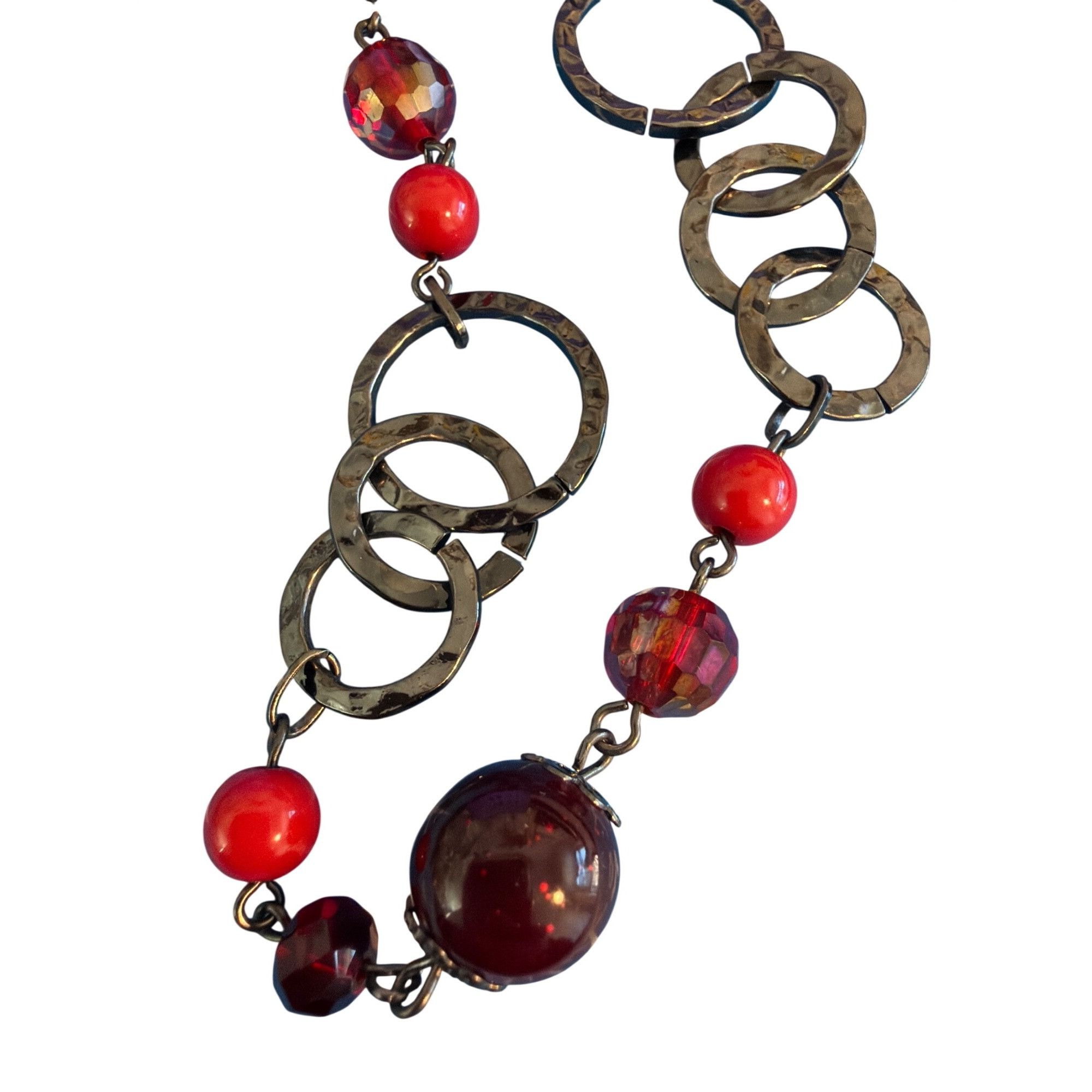 Other Premier Designs Very Berry Long Necklace Gunmetal Red Glass Size ONE SIZE - 2 Thumbnail