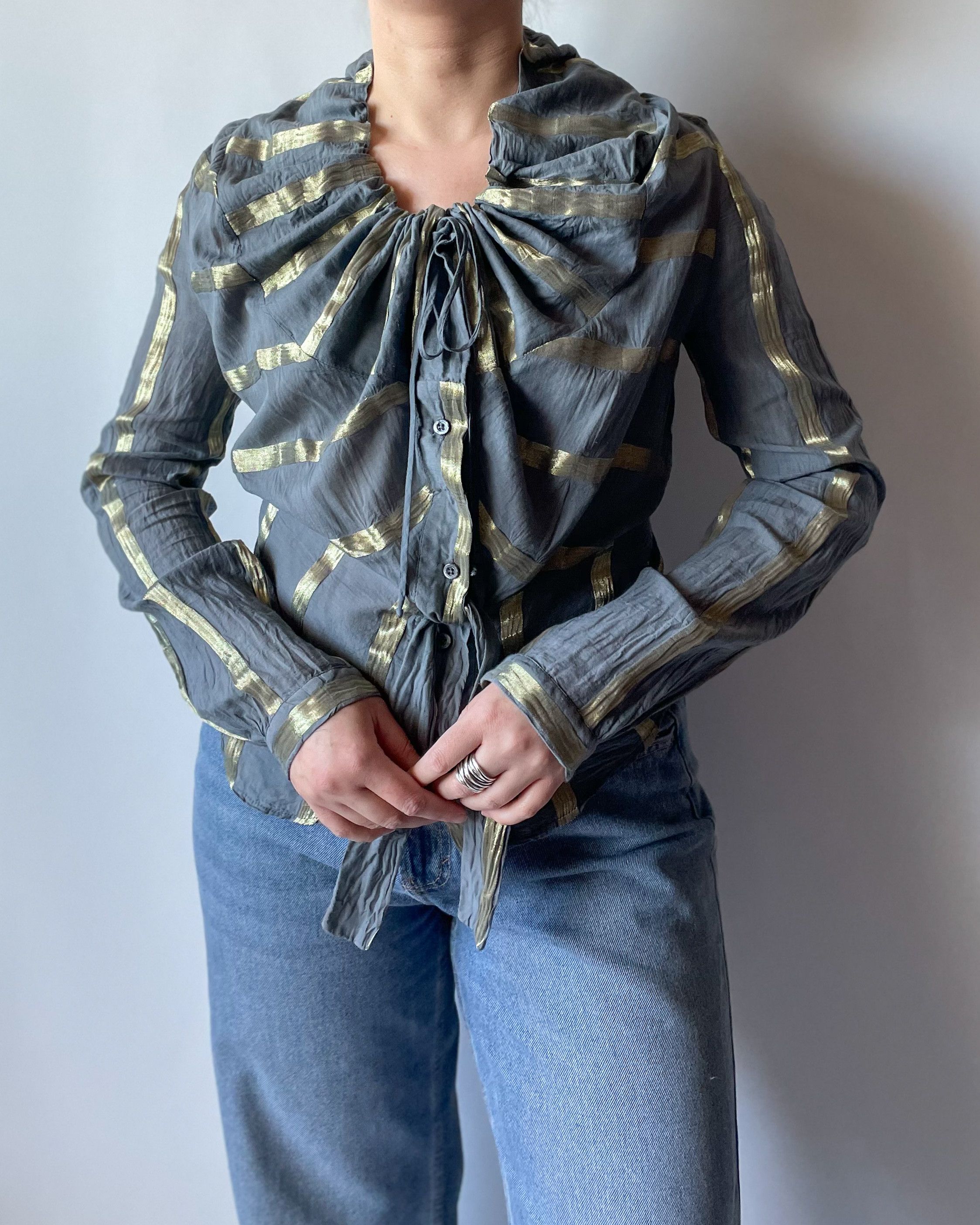 Vivienne Westwood Vintage Vivienne Westwood Anglomania Draped Blouse Size L / US 10 / IT 46 - 3 Thumbnail