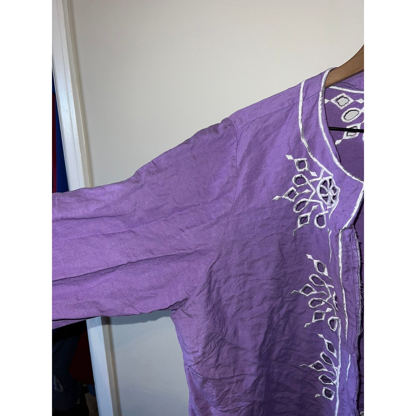 Bob Mackie Womens Vintage Bob Mackie Top Wearable Art Purple Art Large Size L / US 10 / IT 46 - 6 Thumbnail