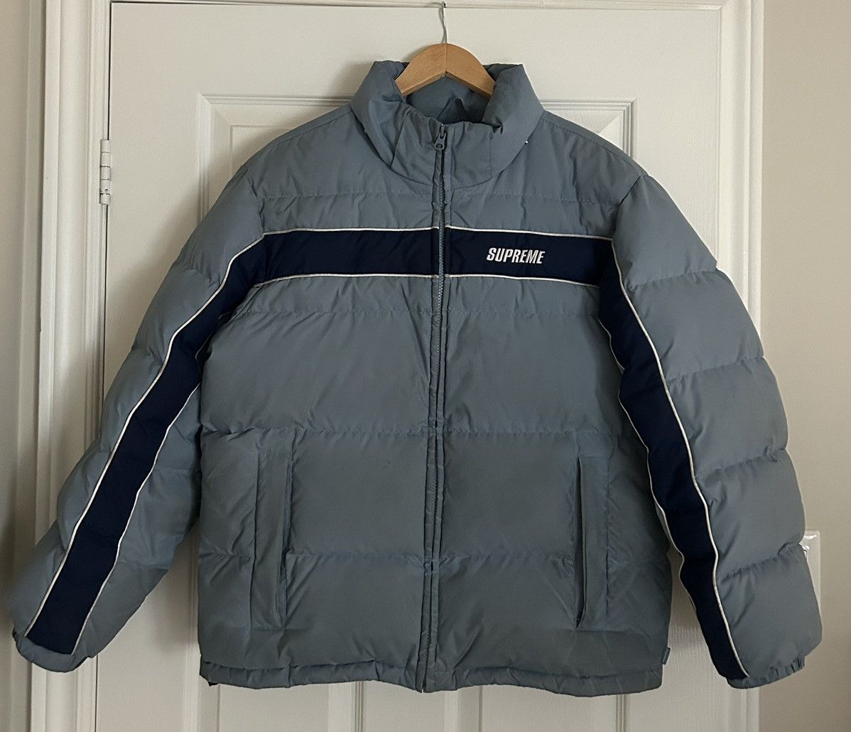 Supreme Panel Puffer Jacket Light Blue Outerwear