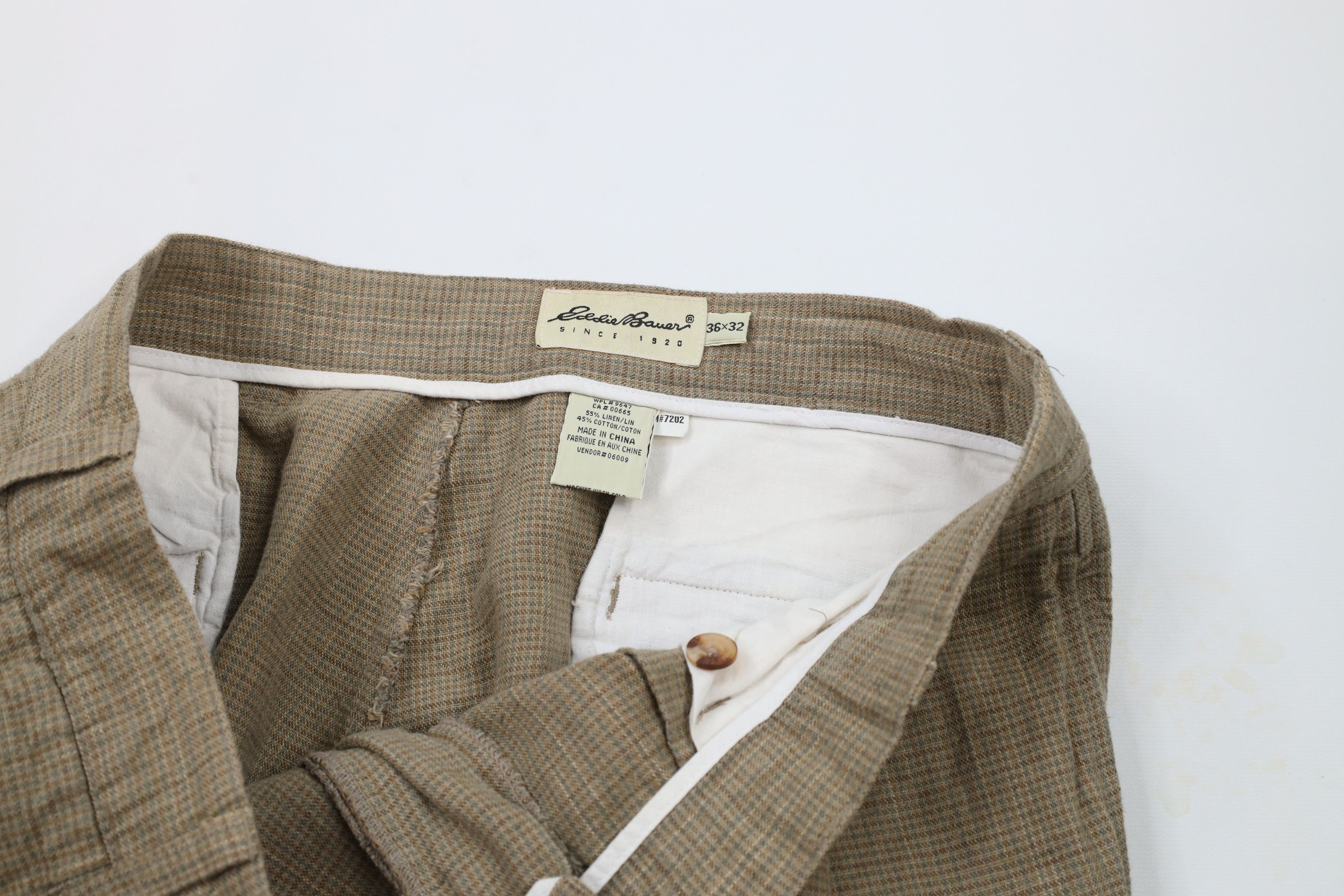 Eddie Bauer × Vintage Vintage 90s Eddie Bauer Blend Pleated Wide Leg Cuffed Pants Size US 36 / EU 52 - 6 Thumbnail