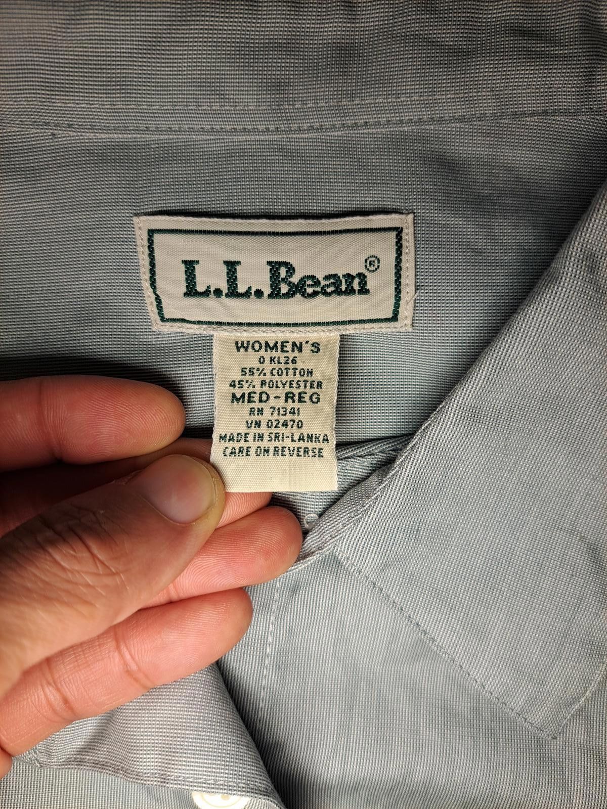 L.L. Bean LL Bean Dress Shirt Womens Medium Green Cotton Blend Size M / US 6-8 / IT 42-44 - 2 Thumbnail