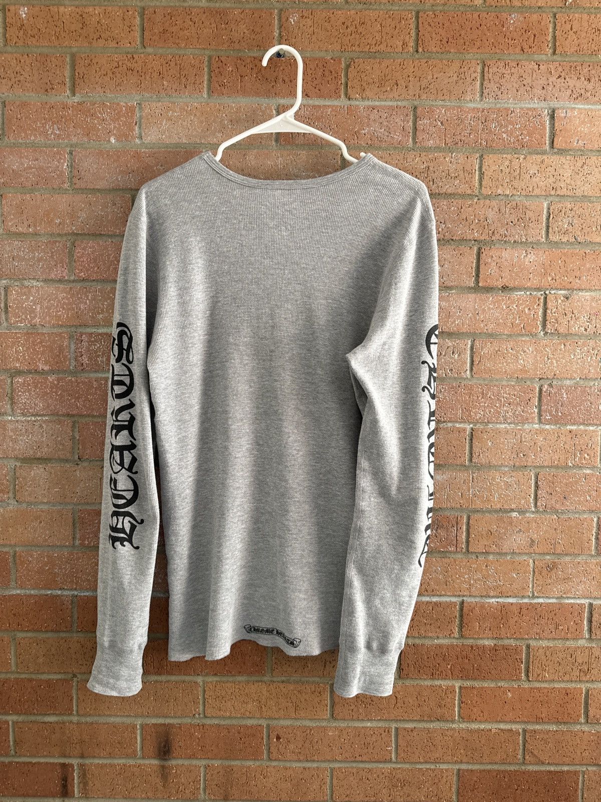 Chrome Hearts Chrome Hearts Scroll Logo Long-Sleeve Thermal T-Shirt 'Grey' Size US M / EU 48-50 / 2 - 2 Thumbnail