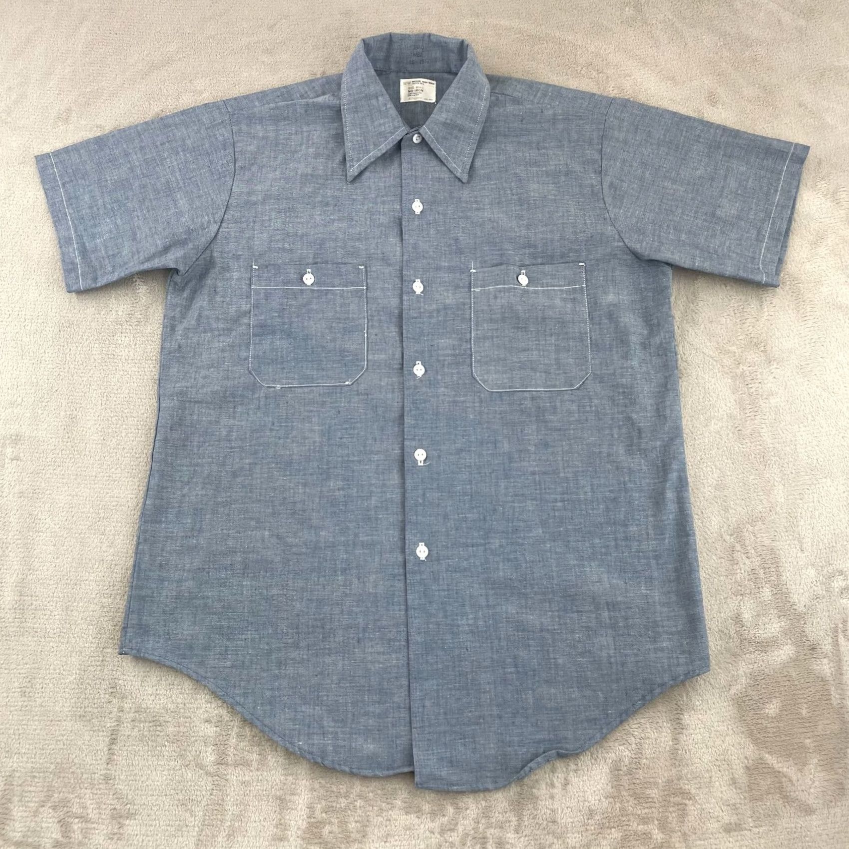 Vintage VINTAGE Big Mac Chambray Shirt Medium Blue Short Sleeve Button-Down 1980s Mens Shirt Size US M / EU 48-50 / 2 - 4 Thumbnail