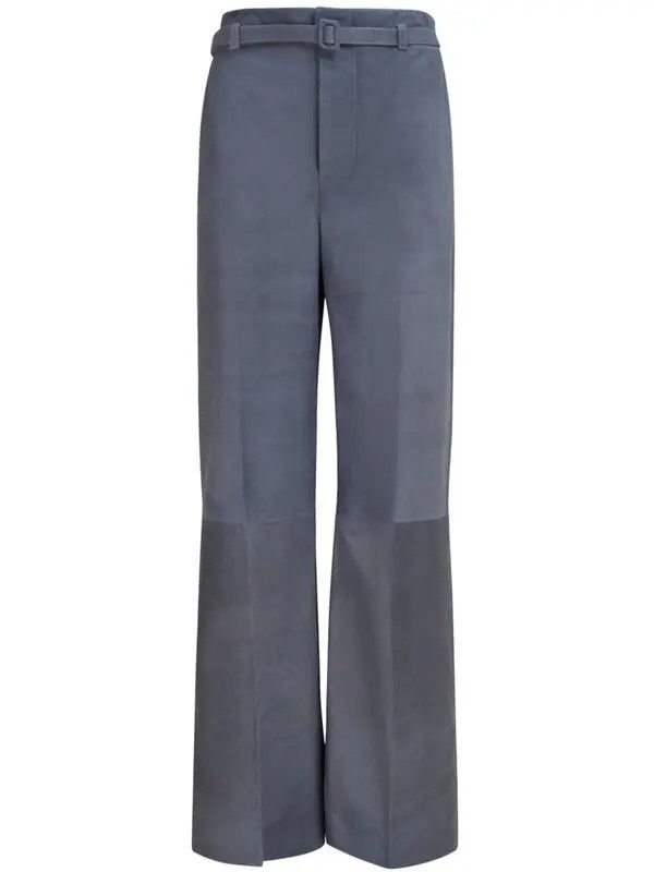 o1w1db11125 Belted Calf-Leather Pants in Blue