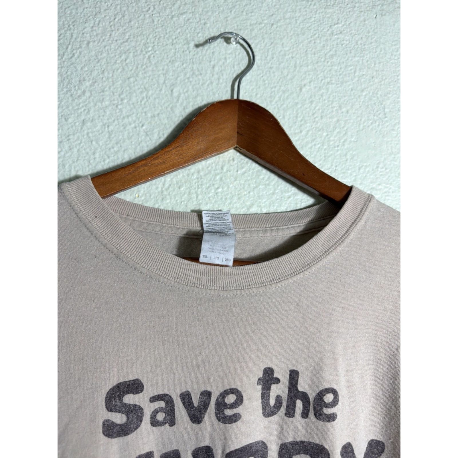 Gildan Save The Chubby Unicorns T Shirt Short Sleeve Beige Brown Mens XXL Size US XXL / EU 58 / 5 - 4 Thumbnail