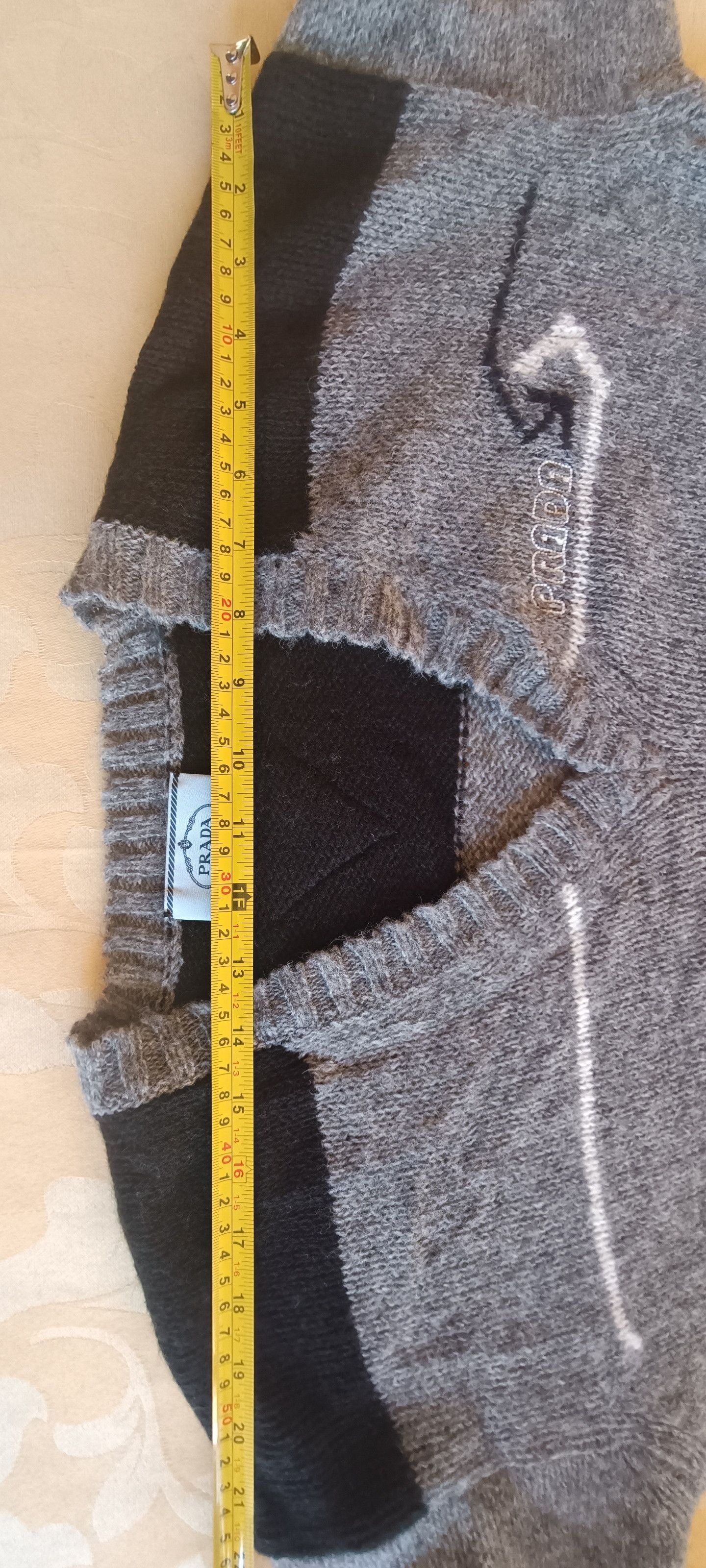 Prada Gray wool maxi dress - V-neckline Size L / US 10 / IT 46 - 20 Thumbnail
