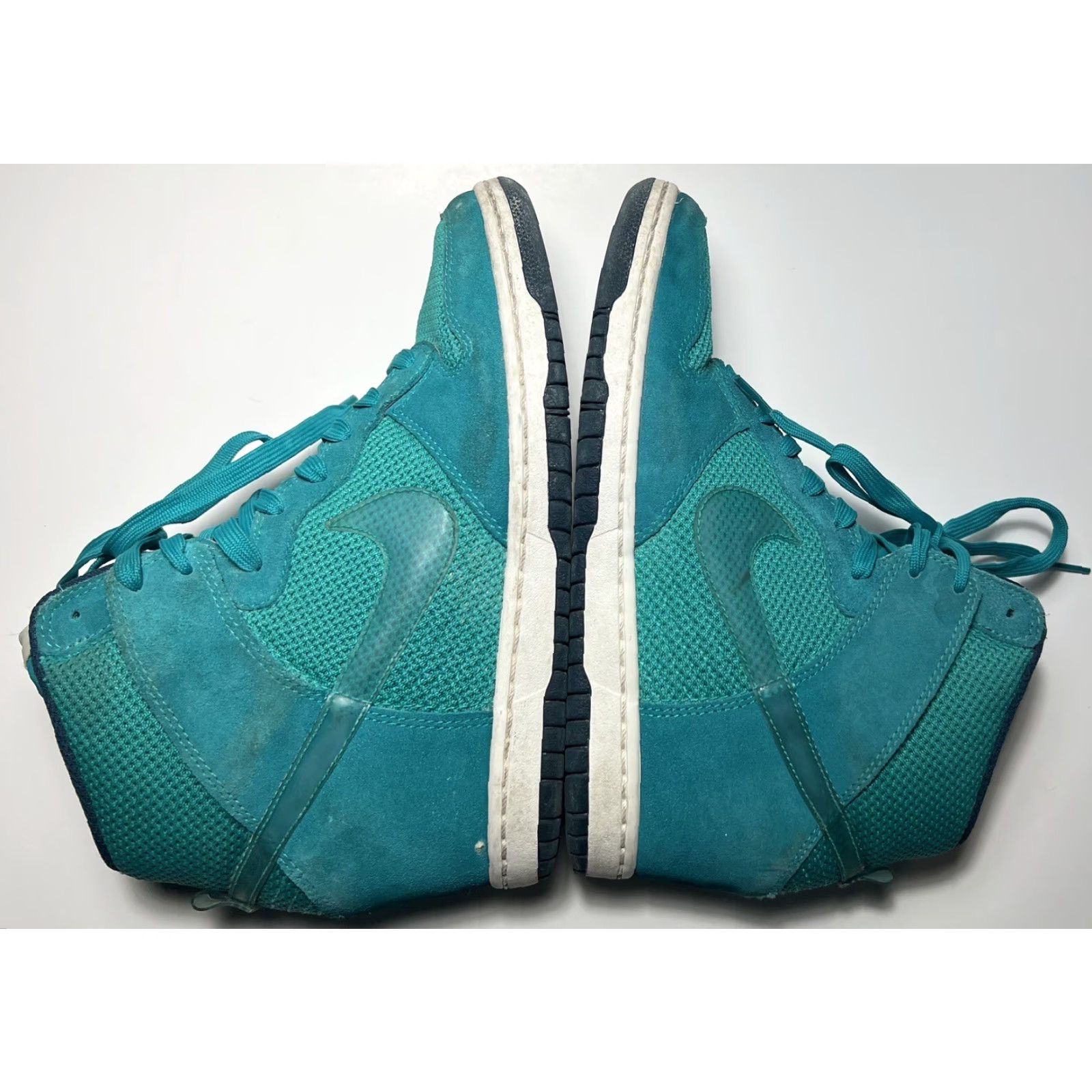 Nike VINTAGE Nike Dunk Sky Hi Turquoise Turbo Green 644877-300 Wedge 9 Womens Leather Sneaker Turquoise Sky Hi Nike Dunk 90s? Size US 7 / IT 37 - 5 Thumbnail