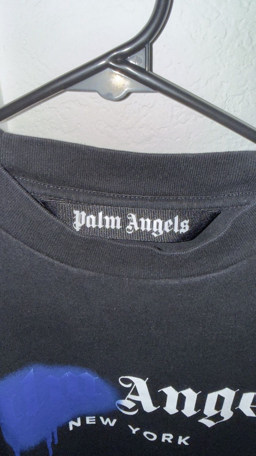 Palm Angels Palm Angels Black & Blue Spray Logo “New York” T-shirt Size US L / EU 52-54 / 3 - 2 Thumbnail