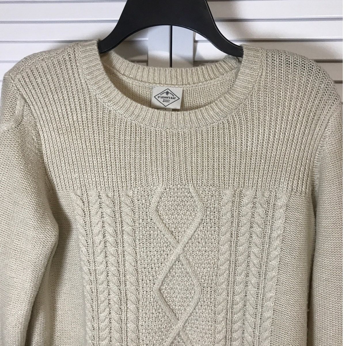 St. Johns Bay St John’s Bay Beige Crewneck Long-Sleeve Knit Sweater L Size L / US 10 / IT 46 - 5 Thumbnail