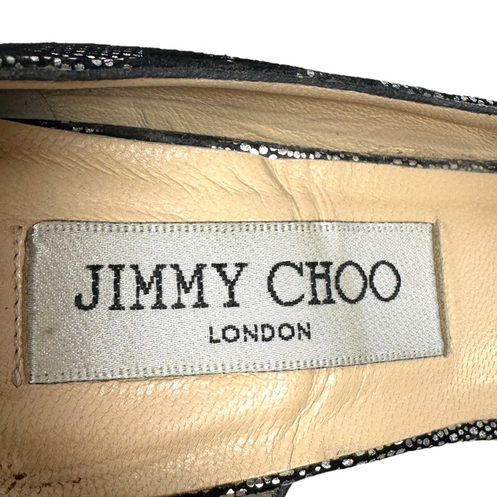 Jimmy Choo Jimmy Choo Gino Heels Pumps Black Metallic Snakeskin 35.5 Size US 5.5 / IT 35.5 - 9 Thumbnail