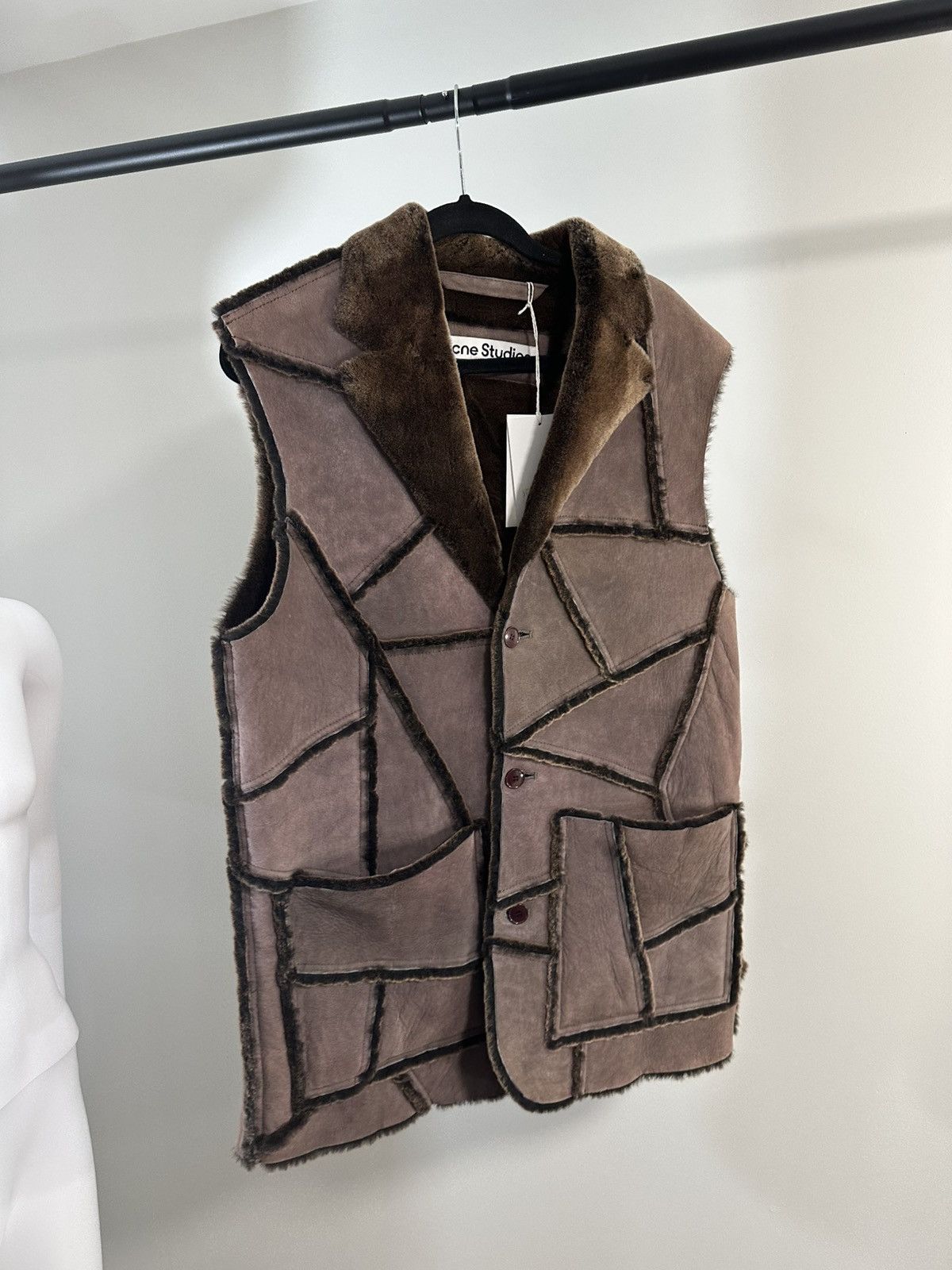 Acne Studios Acne Studios Shearling color block Vest Size US M / EU 48-50 / 2 - 3 Thumbnail