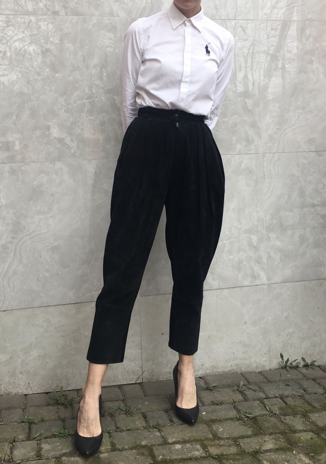 Kenzo KENZO Paris Black Calfskin Leather Vintage Pants Size EU 38 Size 27" / US 4 / IT 40 - 1 Thumbnail